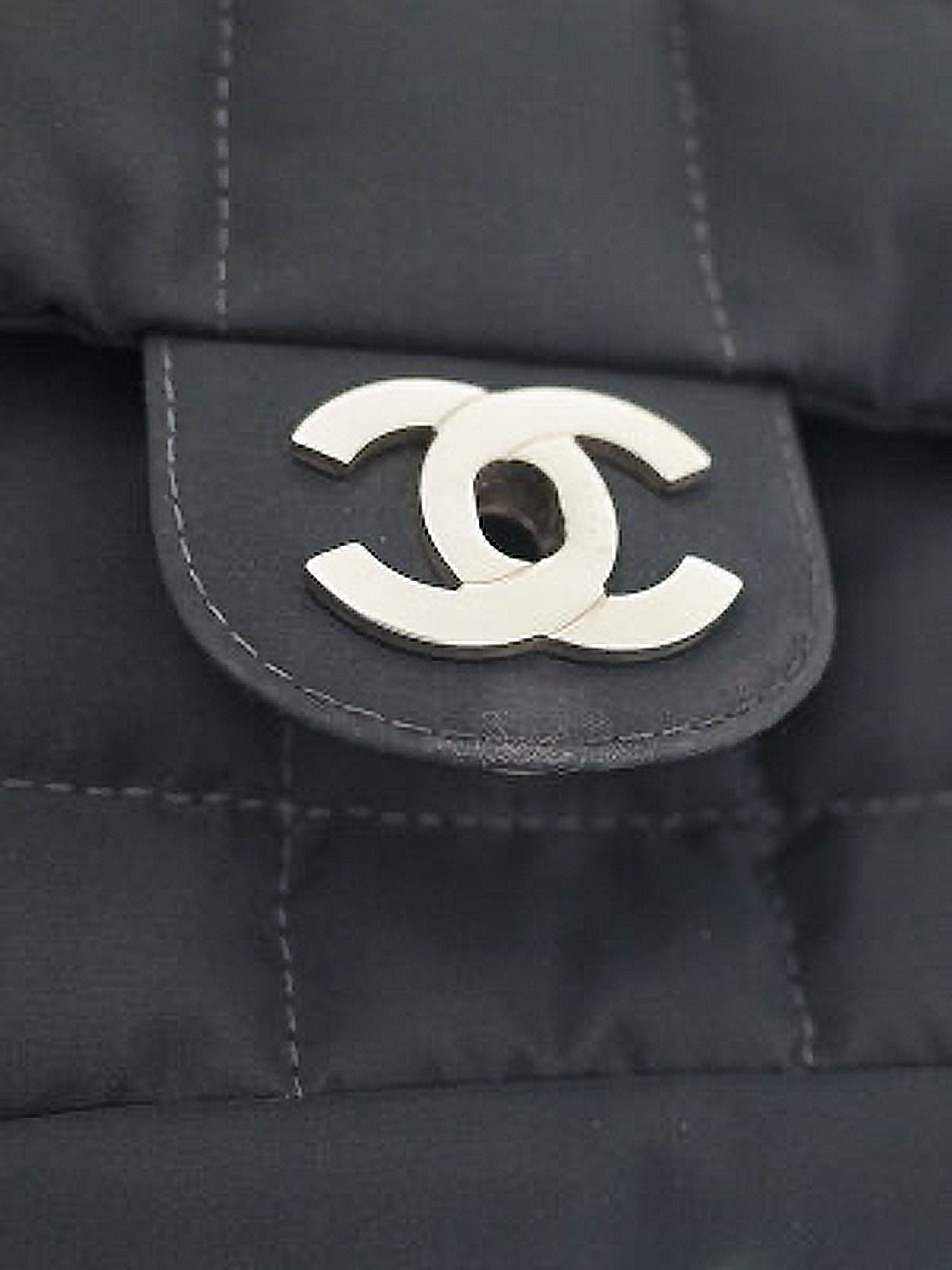 Chanel 2002 Black Nylon Chocolate Bar Bag · INTO
