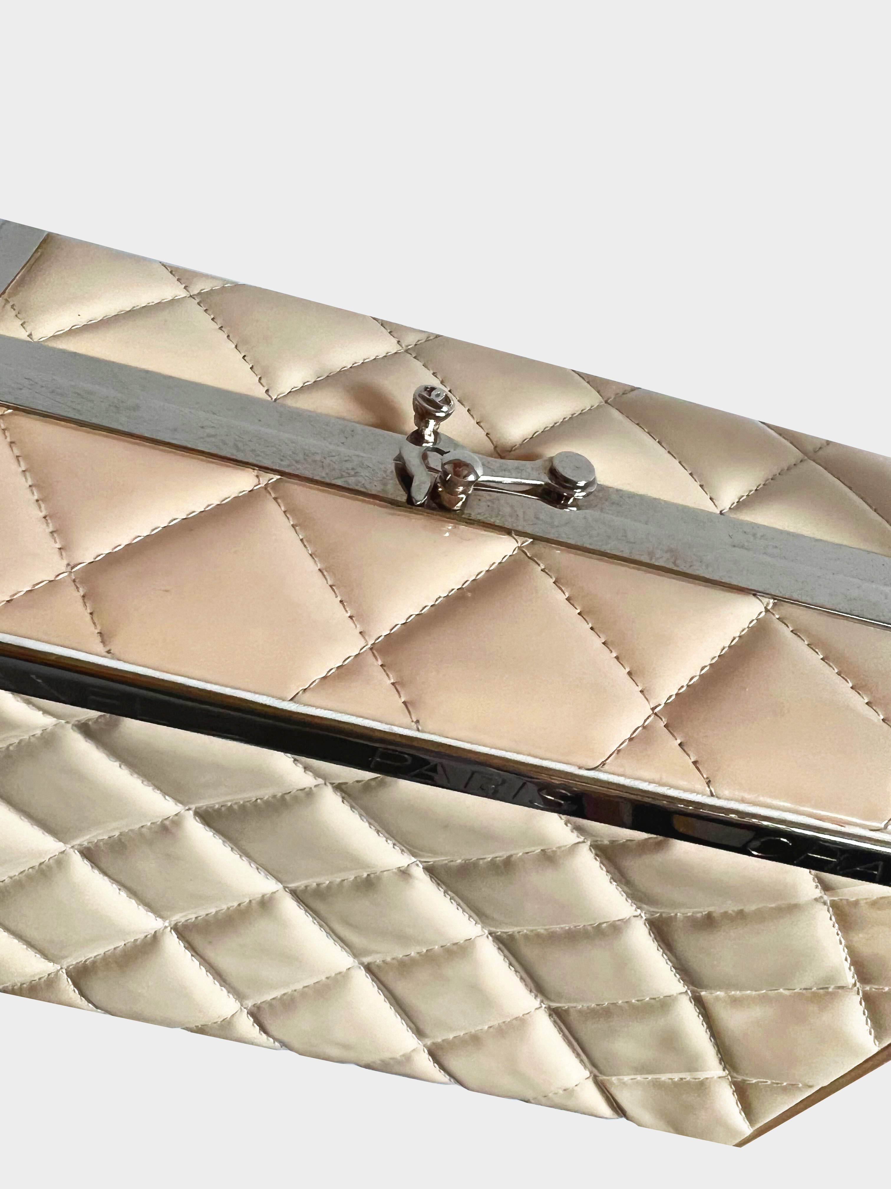 Chanel 1990s Cream Quilted Vanity Bag