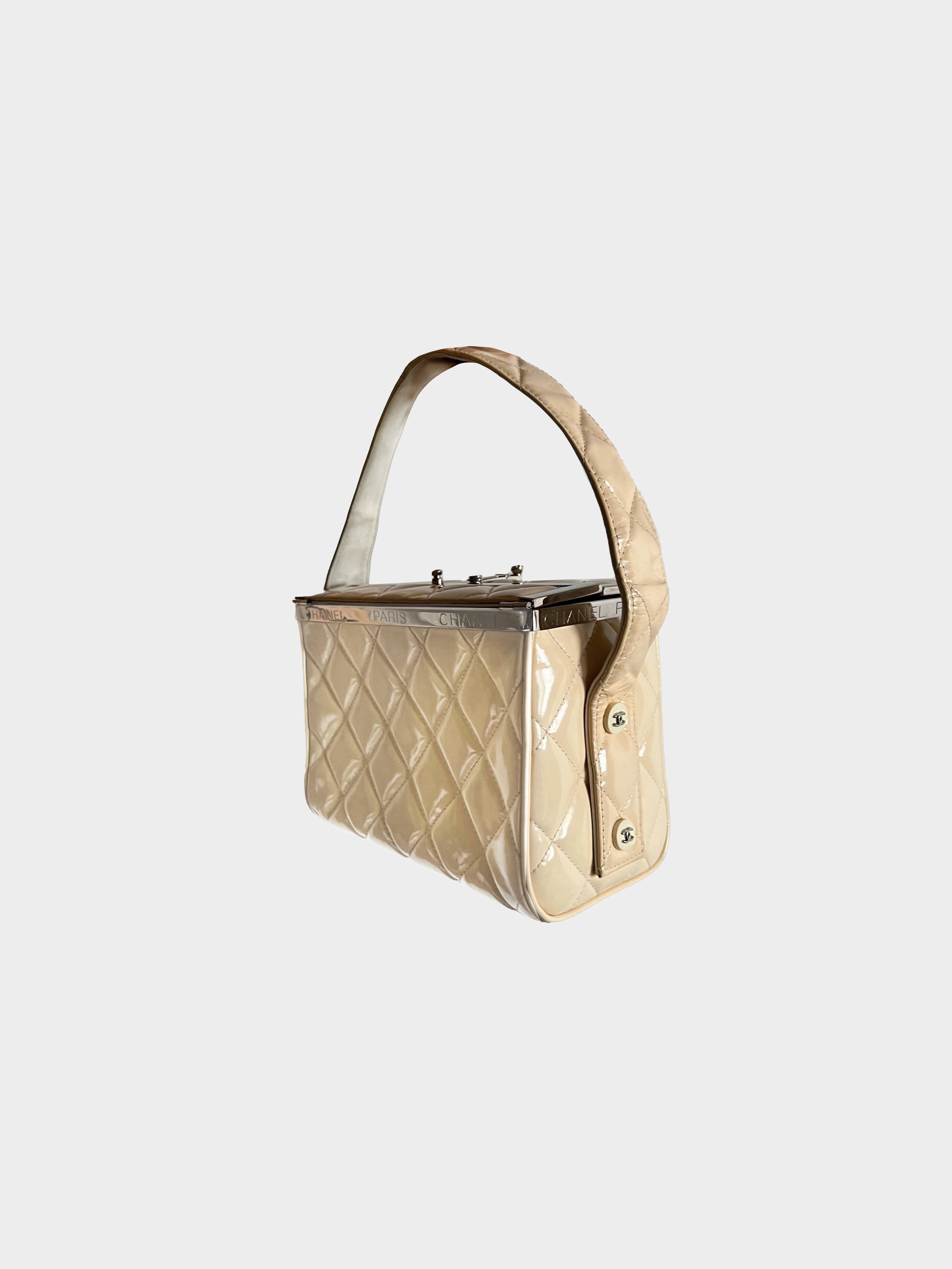 Chanel 1990s Cream Quilted Vanity Bag