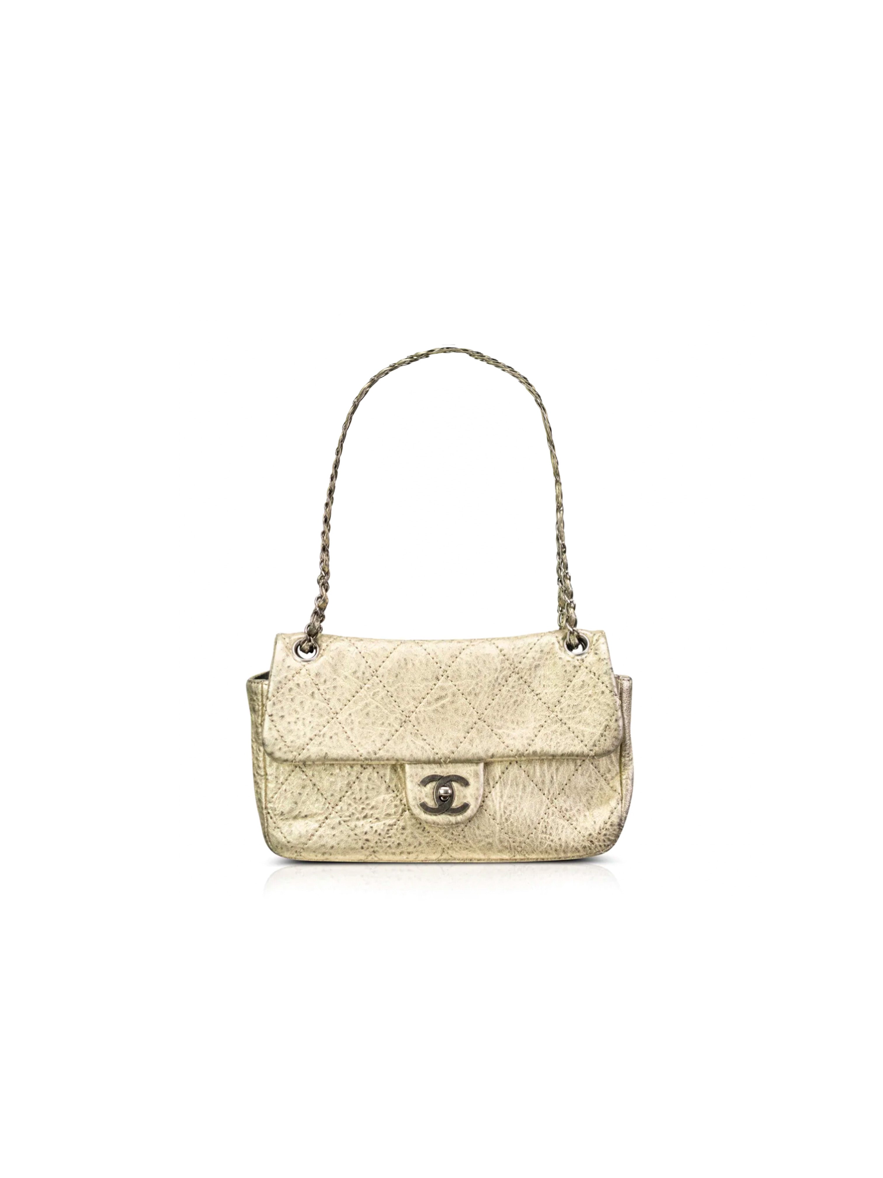 Chanel Chic Quilt Flap Bag Quilted Iridescent Leather Large at 1stDibs