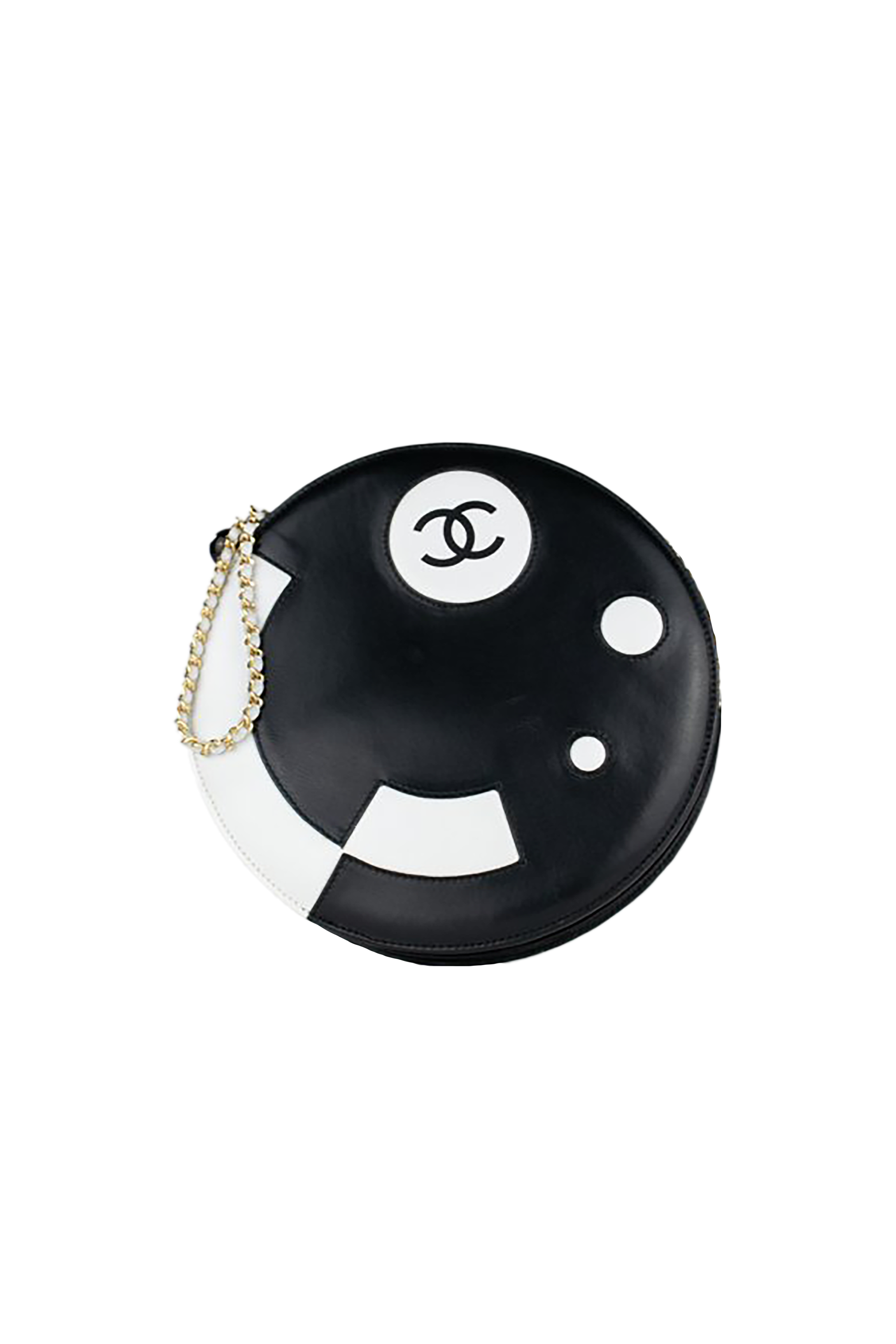 Chanel 2003 Rare Disc Black and White Clutch · INTO