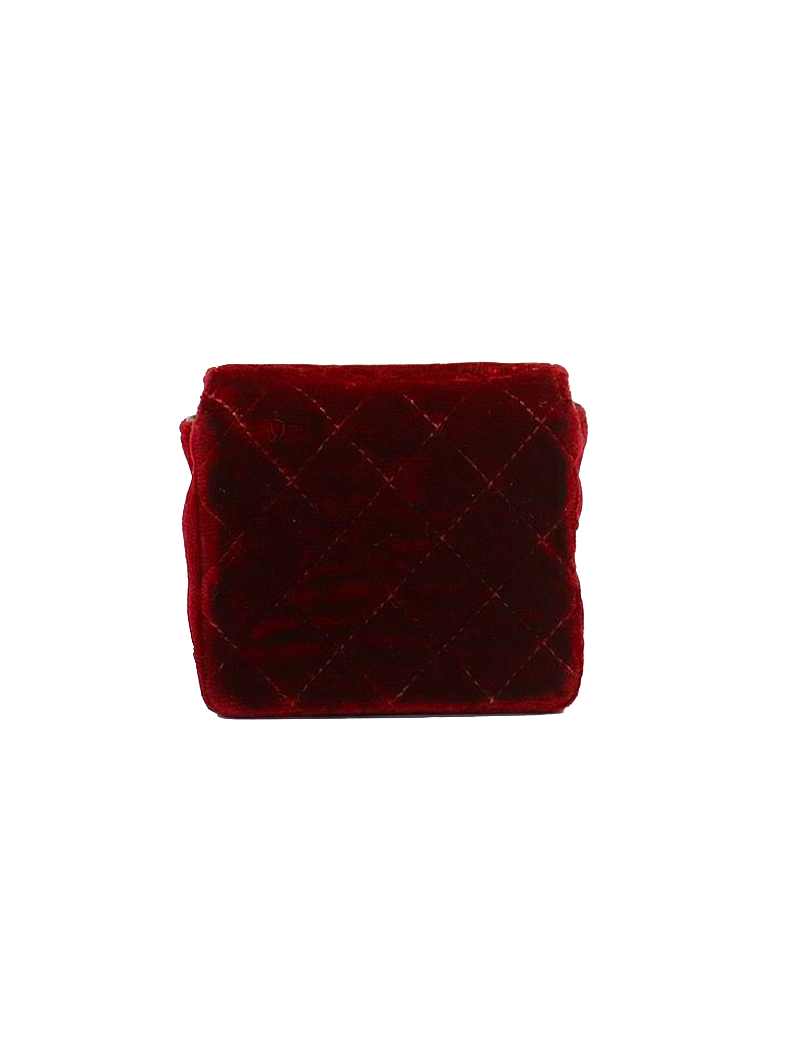 Chanel 1990 Red Velvet Matelasse Shoulder Bag · INTO