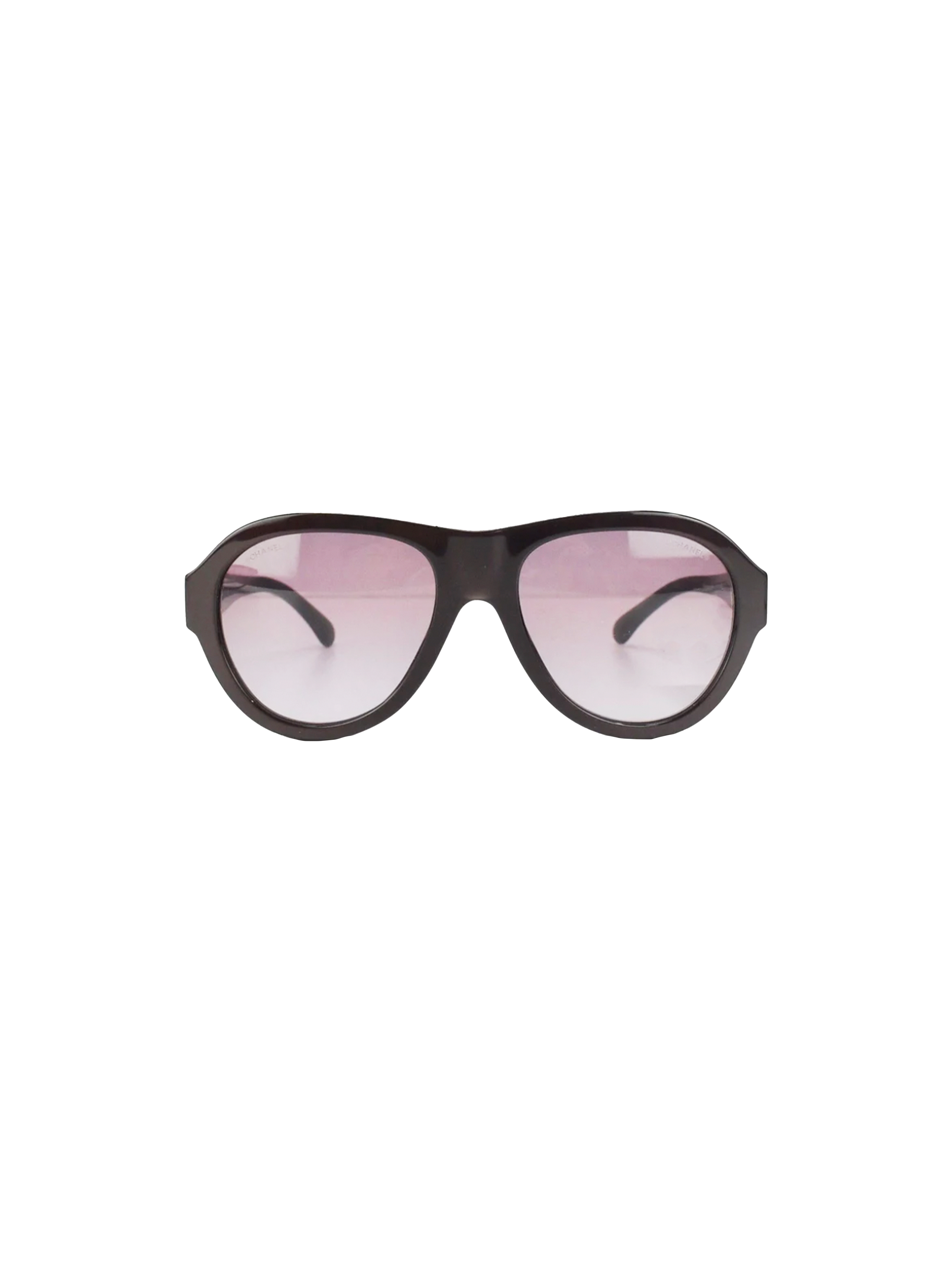 Chanel 2000s Purple Logo Sunglasses · INTO