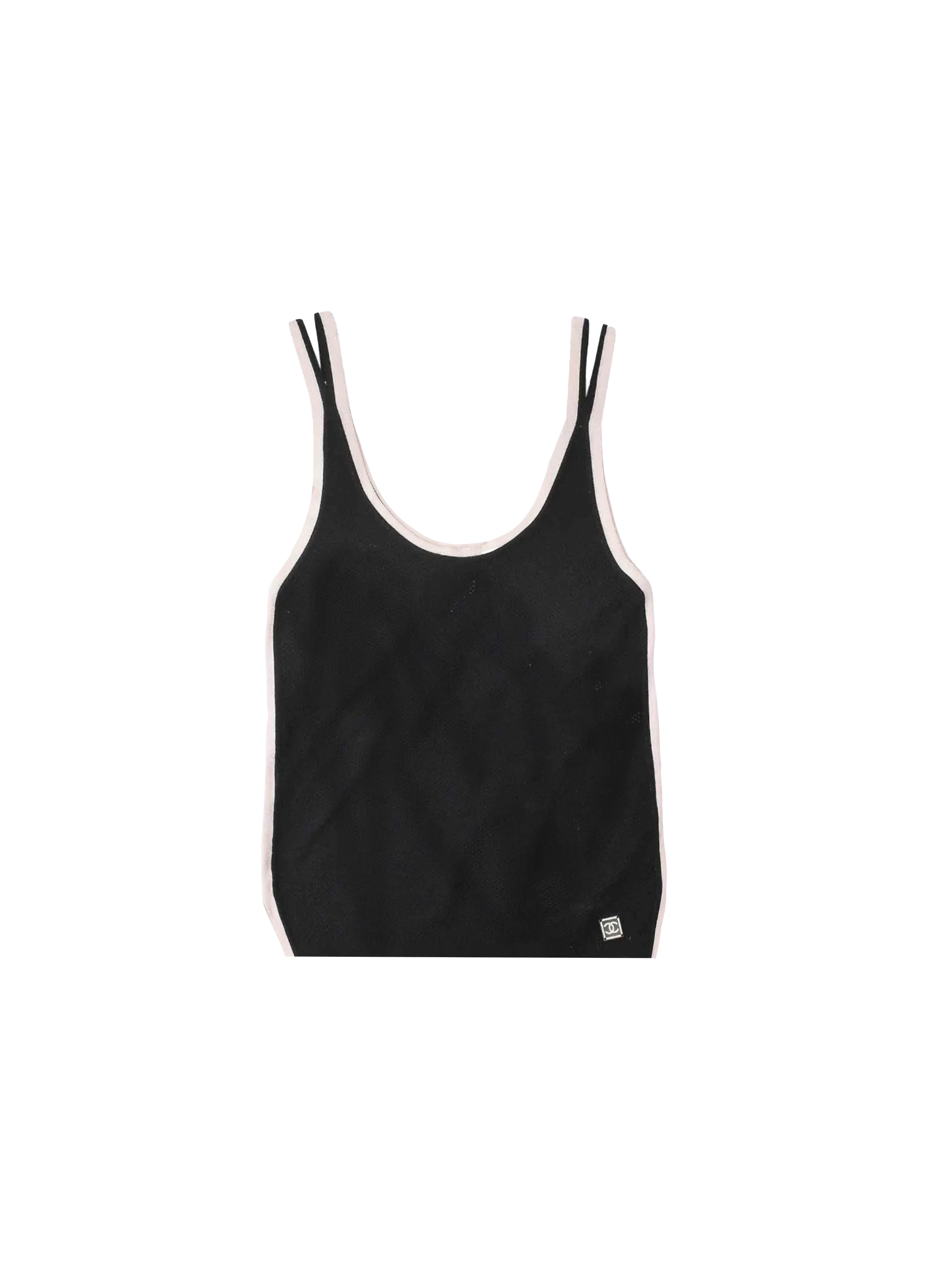 Chanel 2000s Sport Pink and Black Mesh Tank Top · INTO