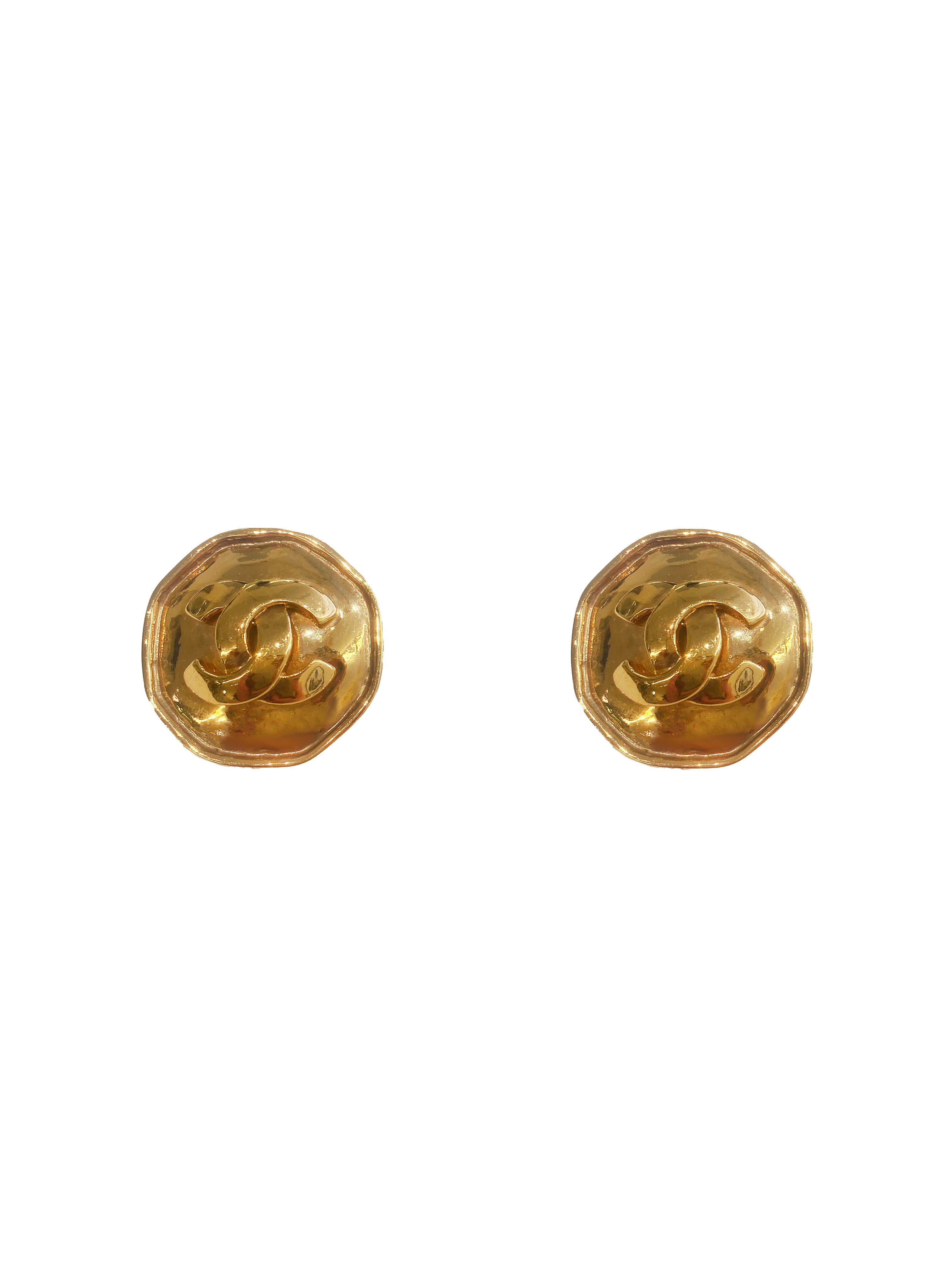 Chanel 1995 Stop Sign Clip-On Earrings