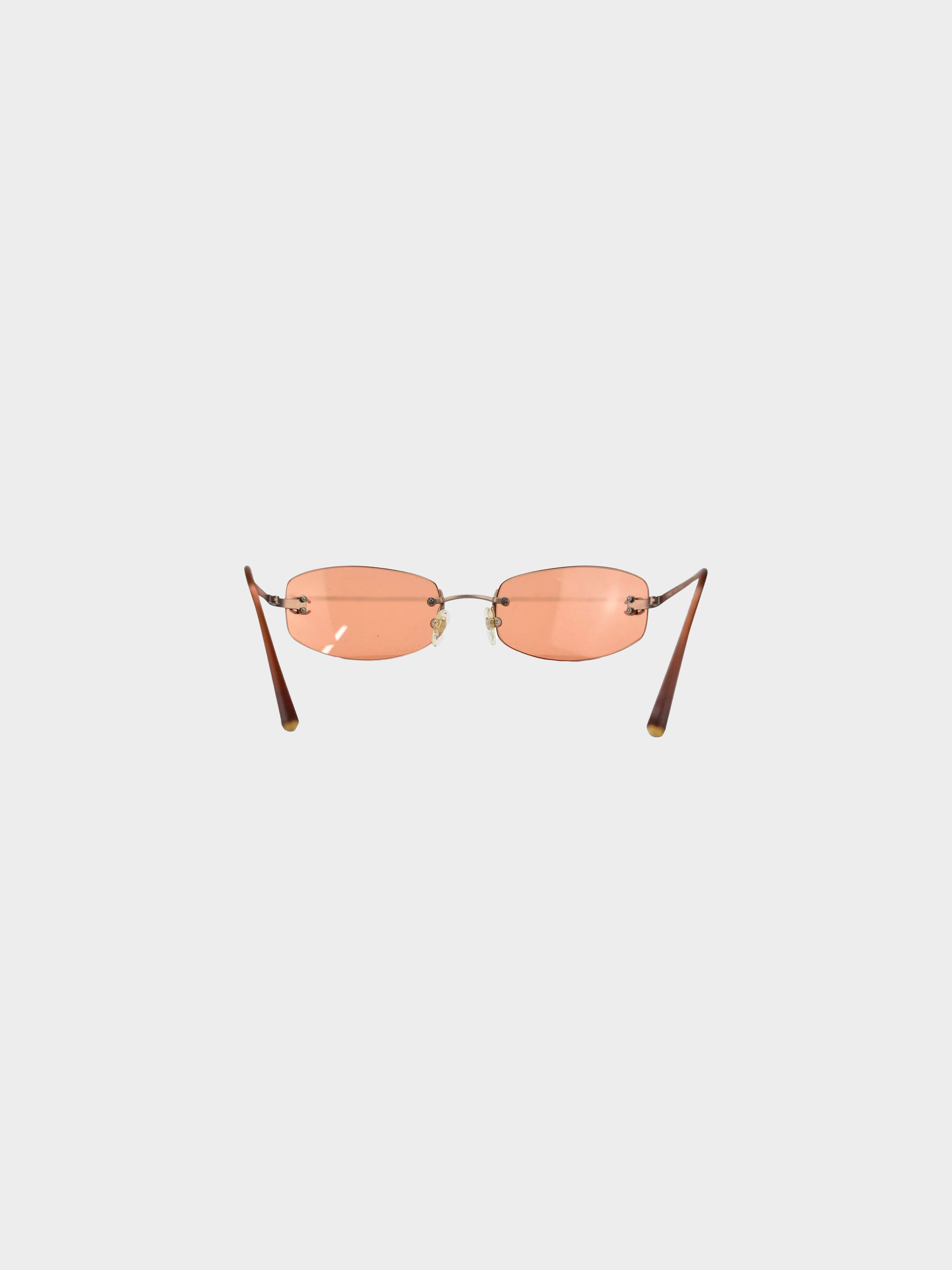 Chanel 2000s Coral Rimless Sunglasses · INTO