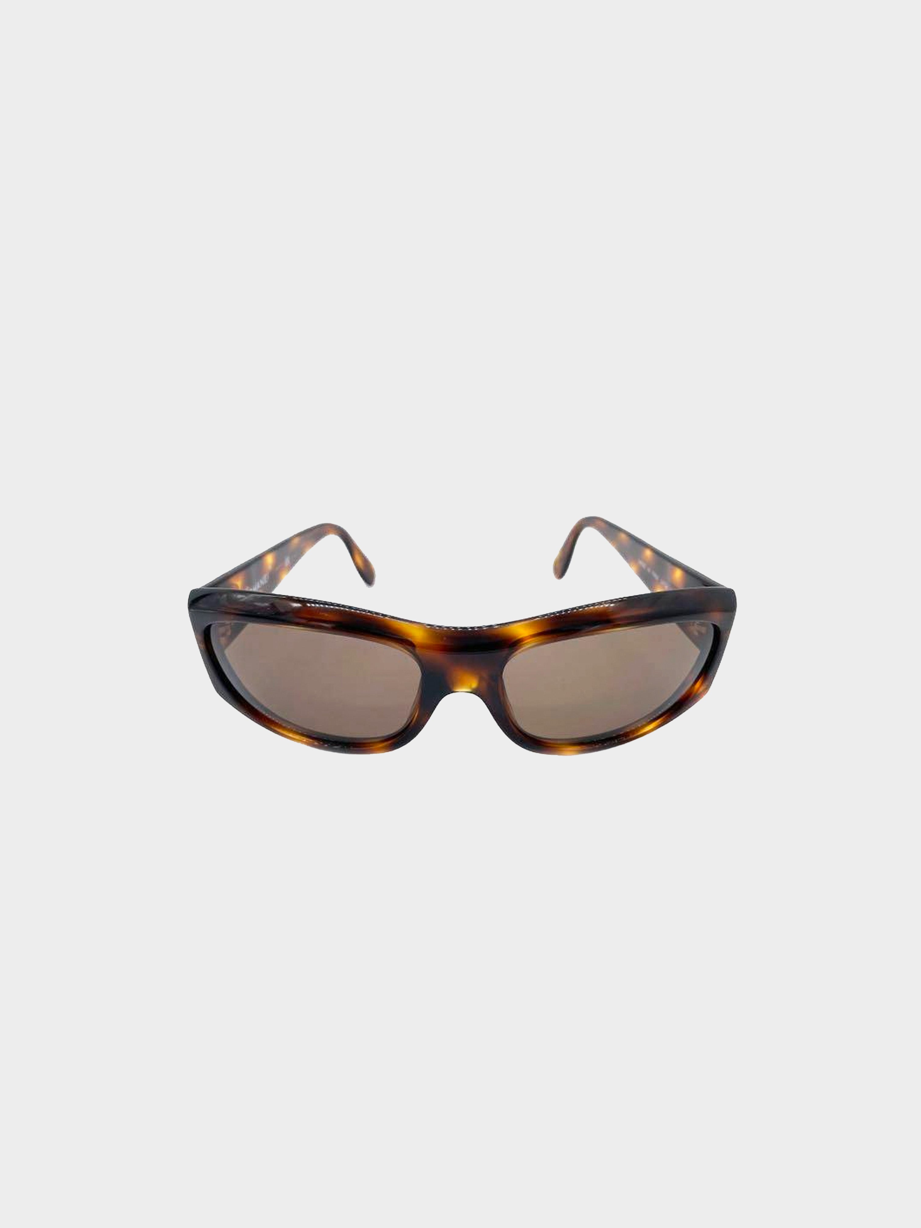 Chanel 2000s Wrap Frame Tortoise Sunglasses · INTO