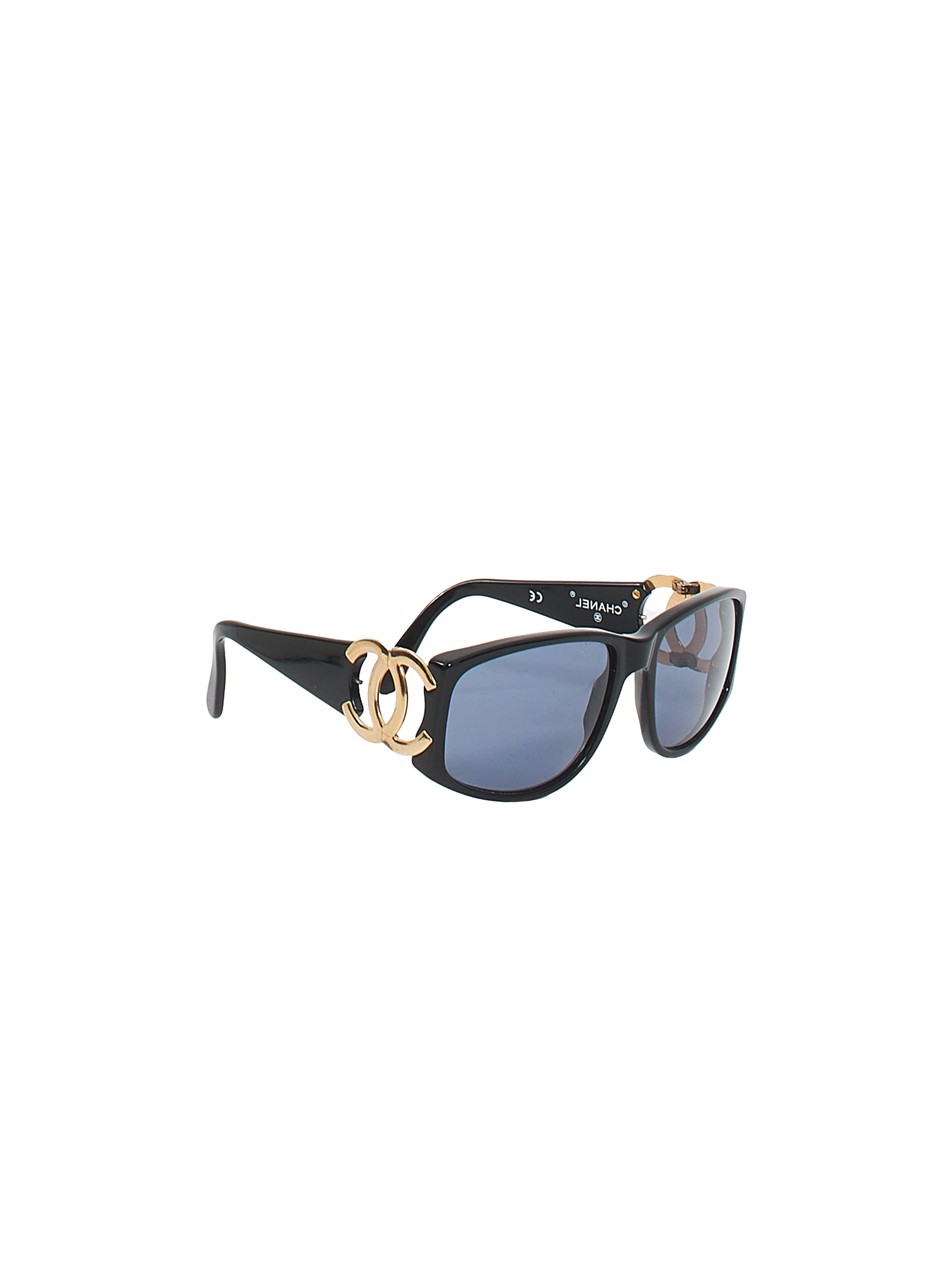 Chanel 1990s Gold Logo Square Sunglasses · INTO