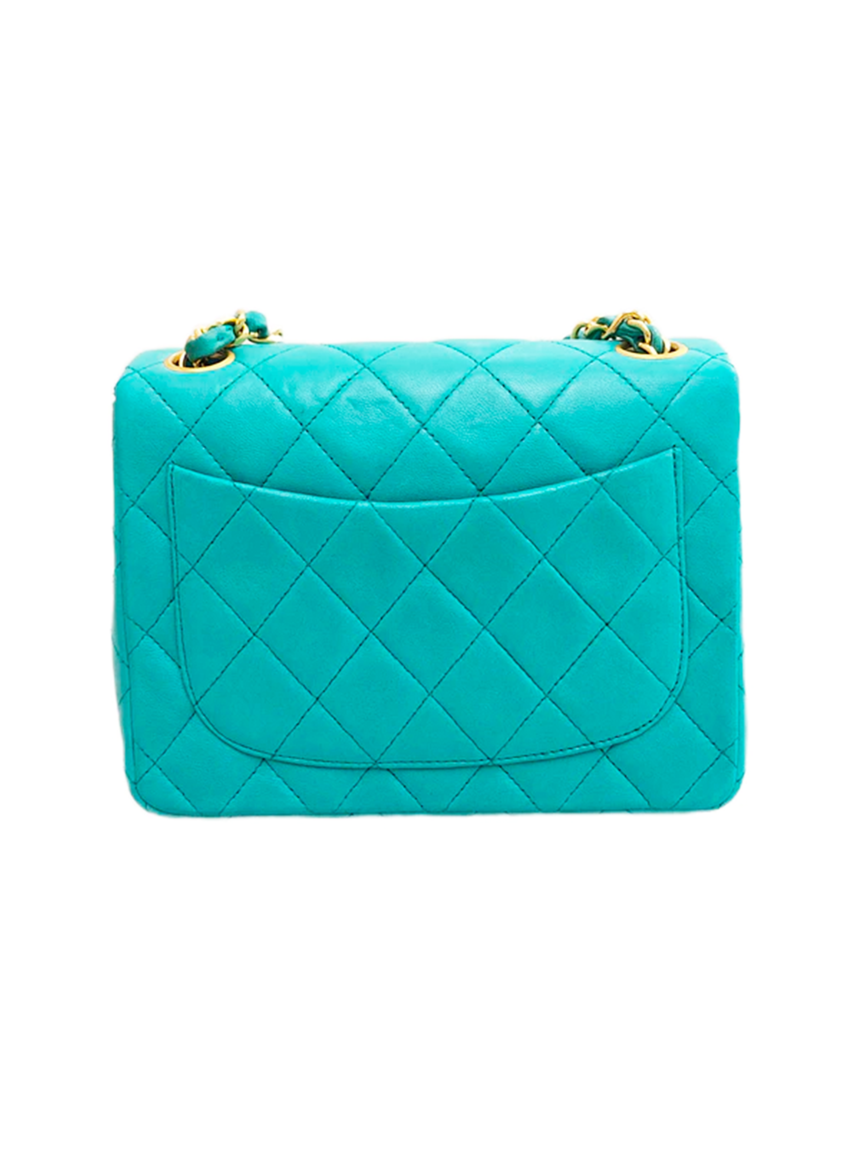 Chanel Teal 2005-2006 Square Leather Flap
