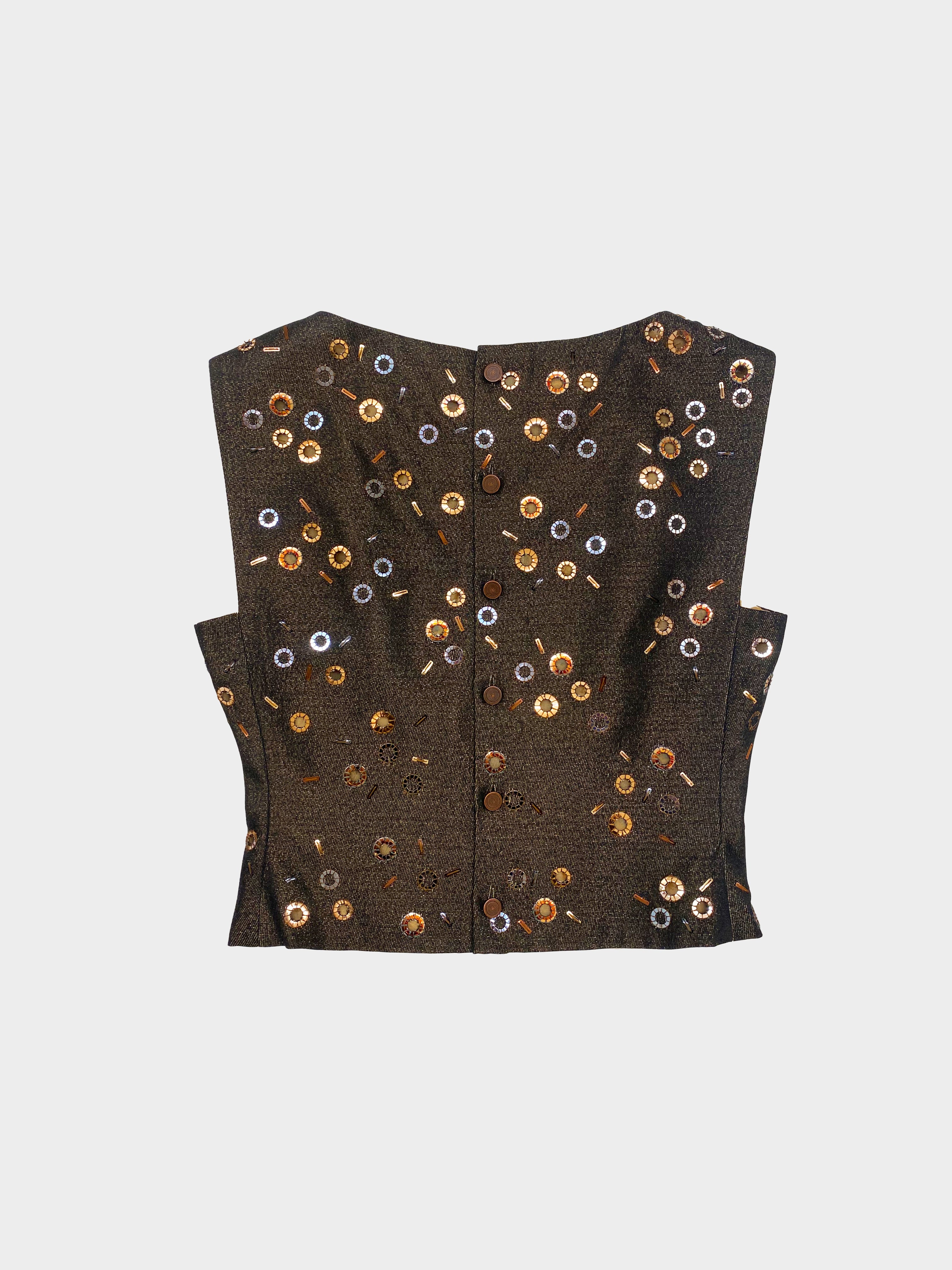 Chanel AW 2000 Brown Circle Sequin Top · INTO