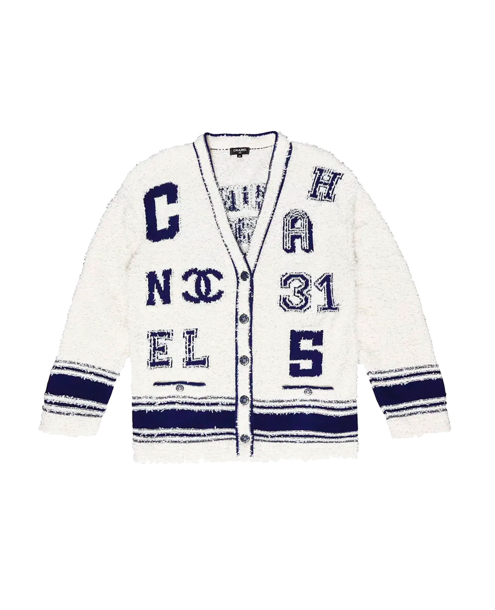 Chanel Varsity Boucle Cardigan Sweater#N#– Into Archive