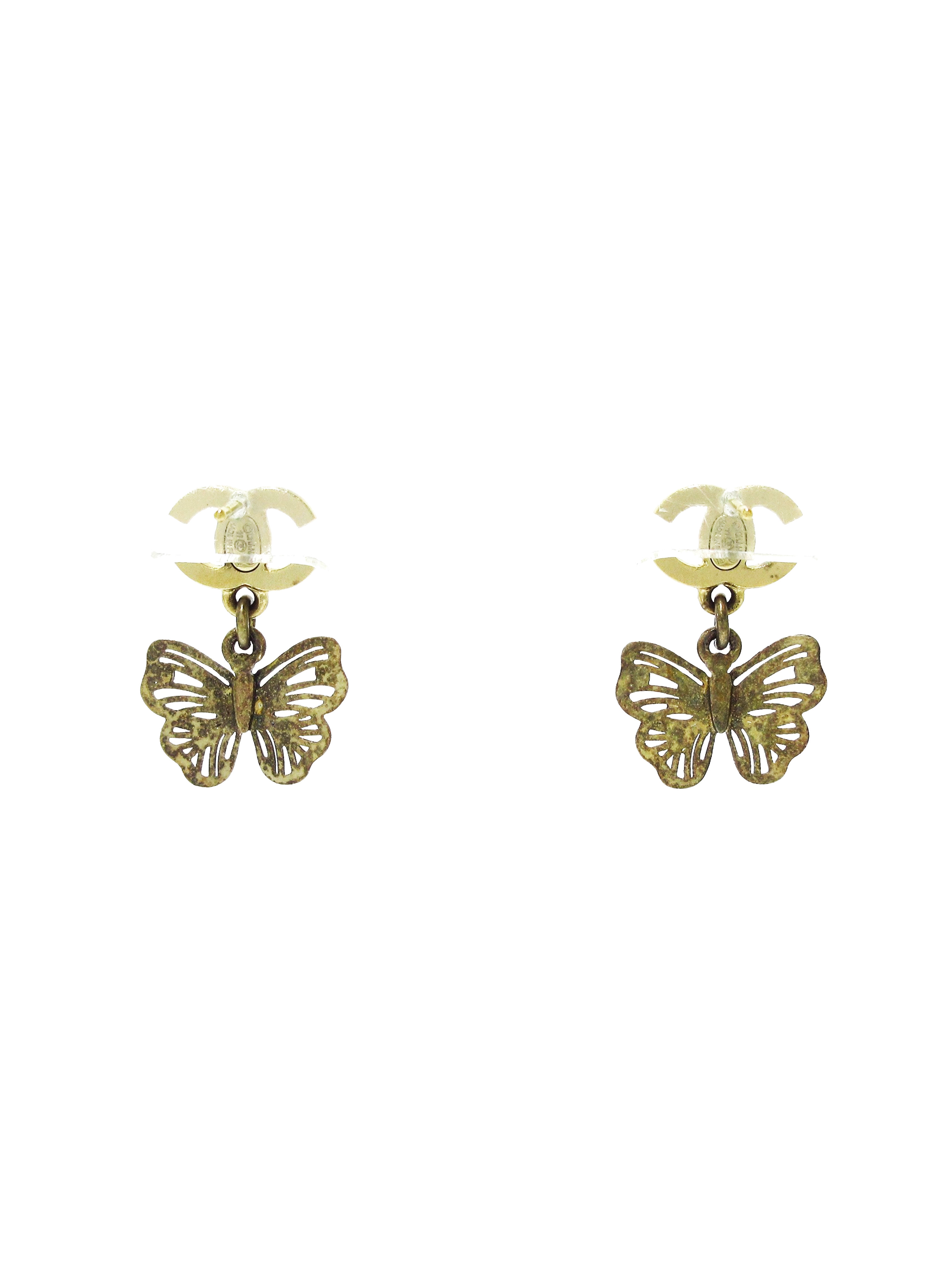 Chanel Small Butterfly CC Earrings