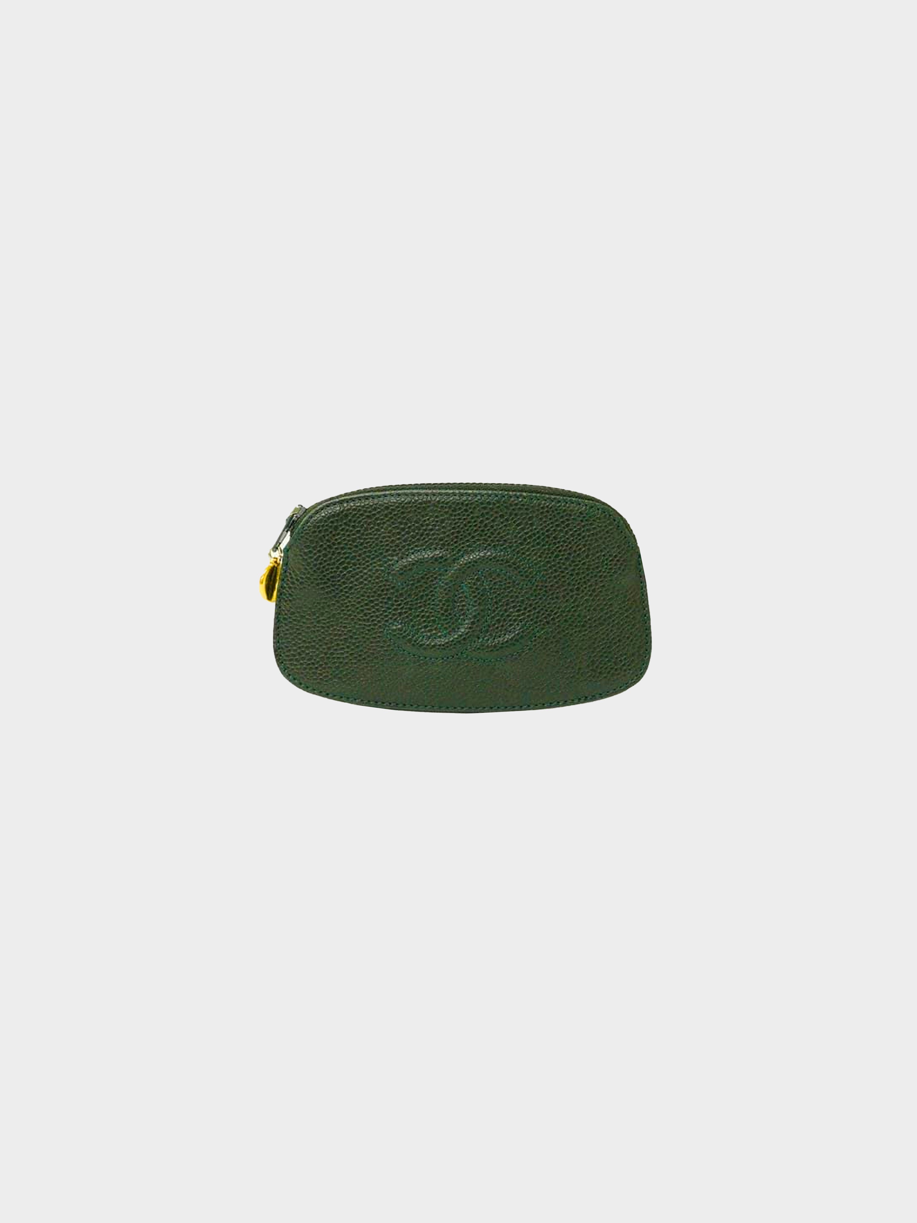 Chanel 1998 Green Caviar Leather Cardholder · INTO