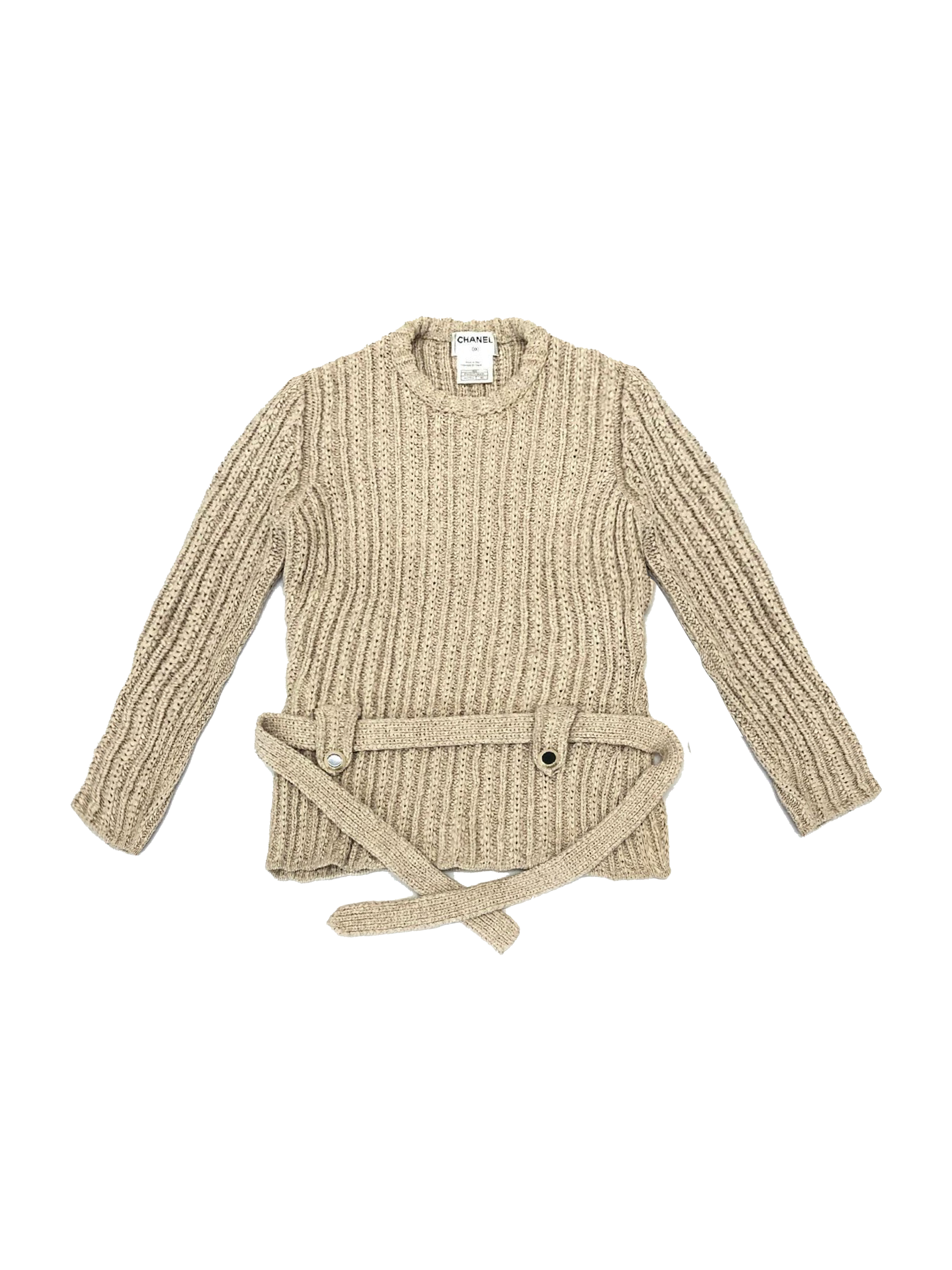 Chanel 2000s Belted Knit Sweater