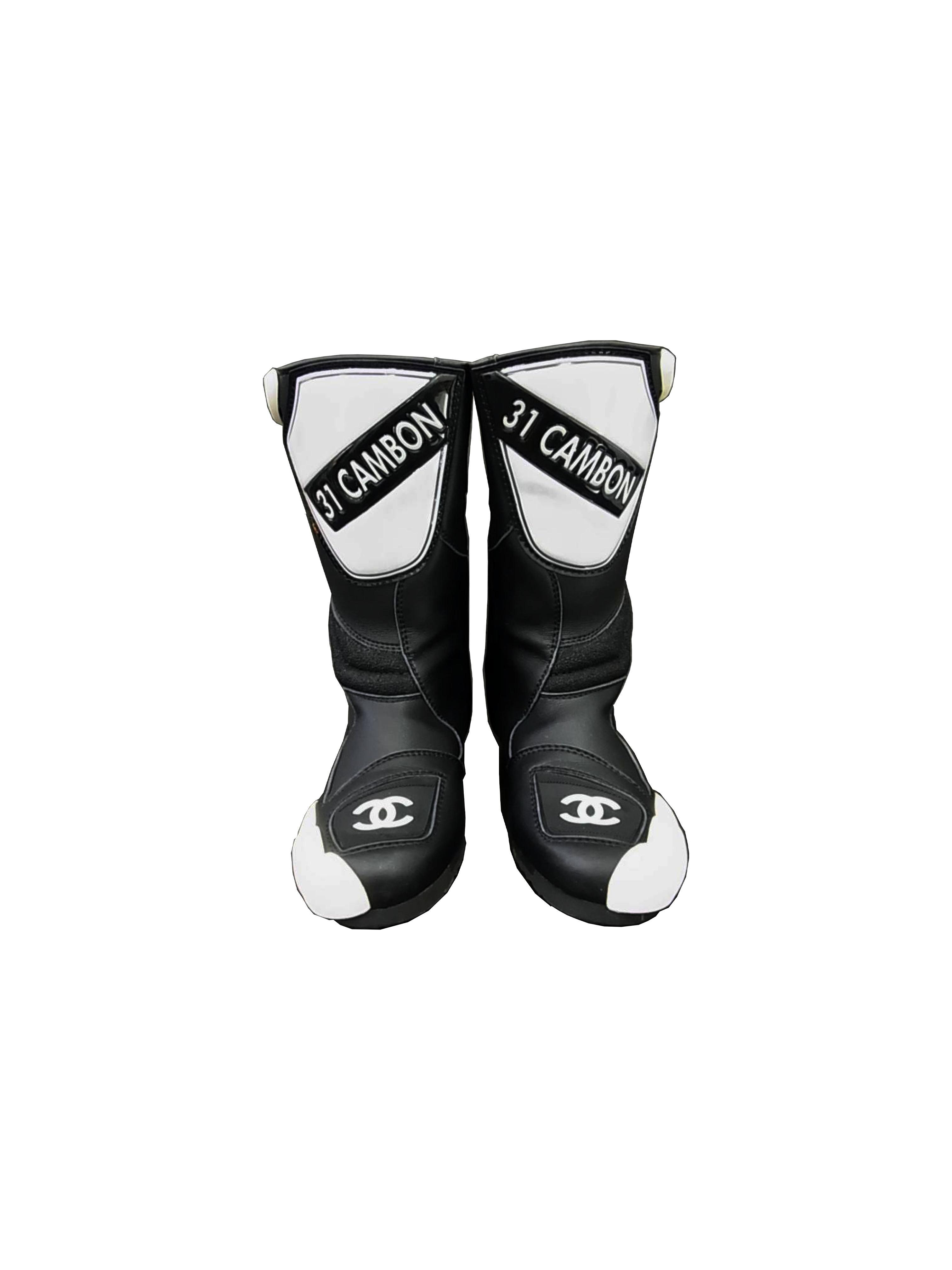 Chanel 1990s Leather Cambon CC Motocross Boots · INTO