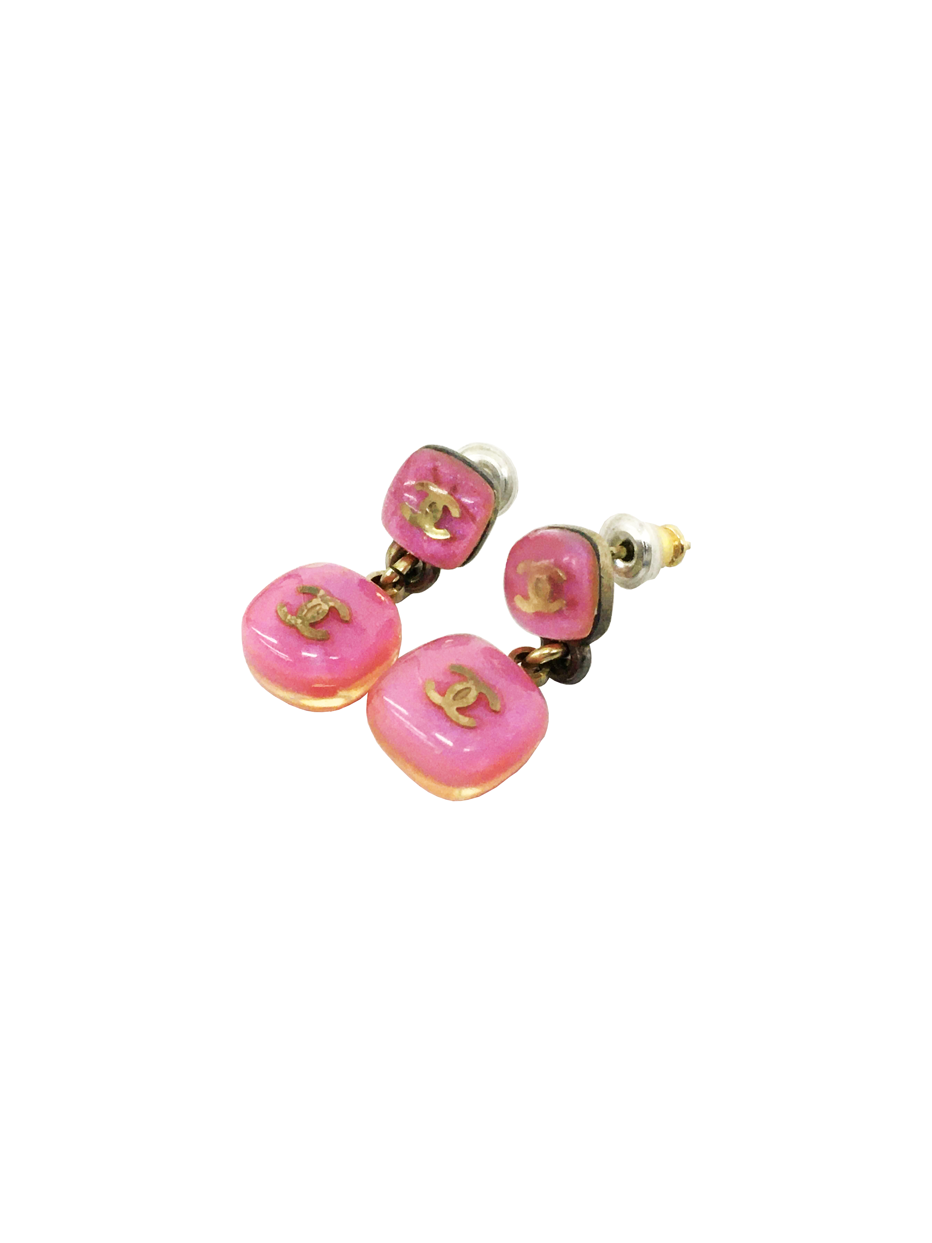 Chanel 2000s Pink Candy Acrylic Earring
