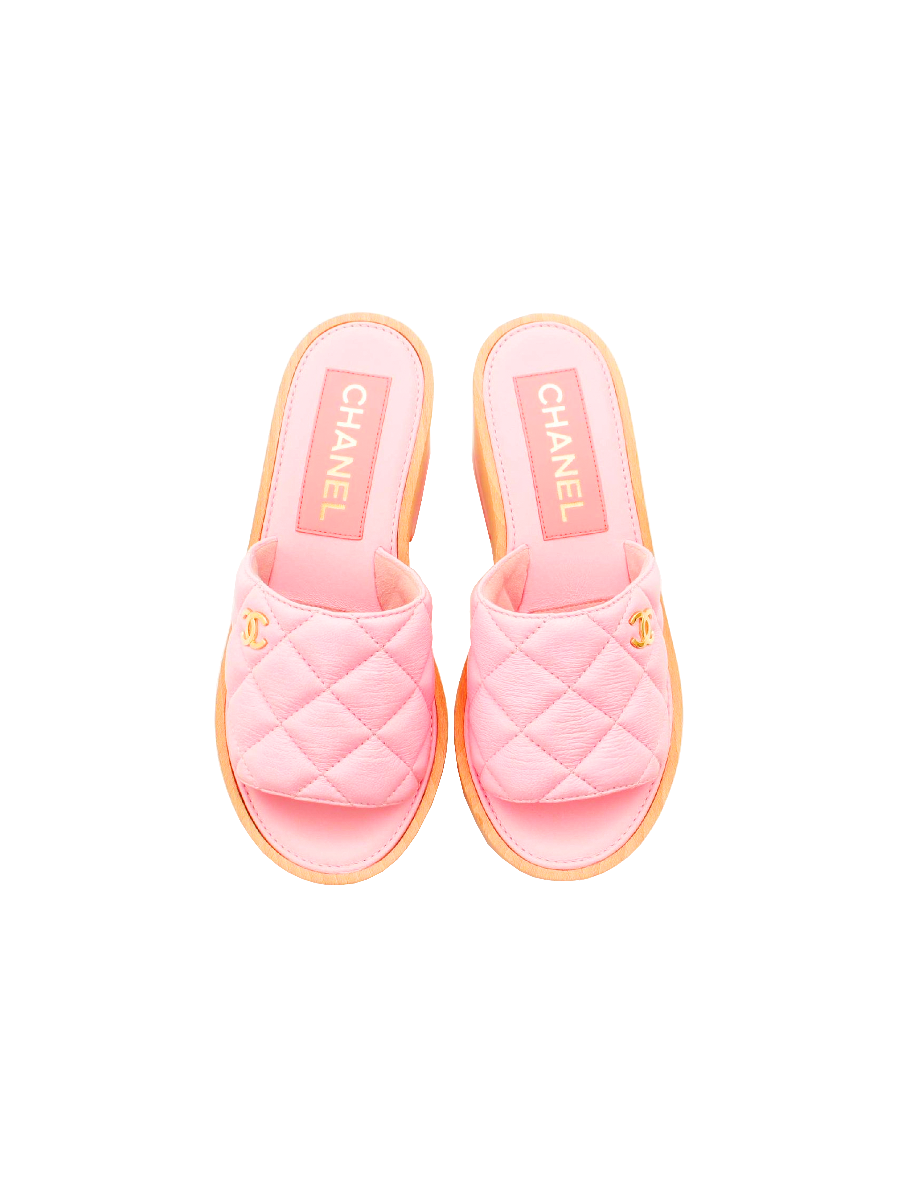Chanel 2010s Pink Quilted Leather Mules · INTO