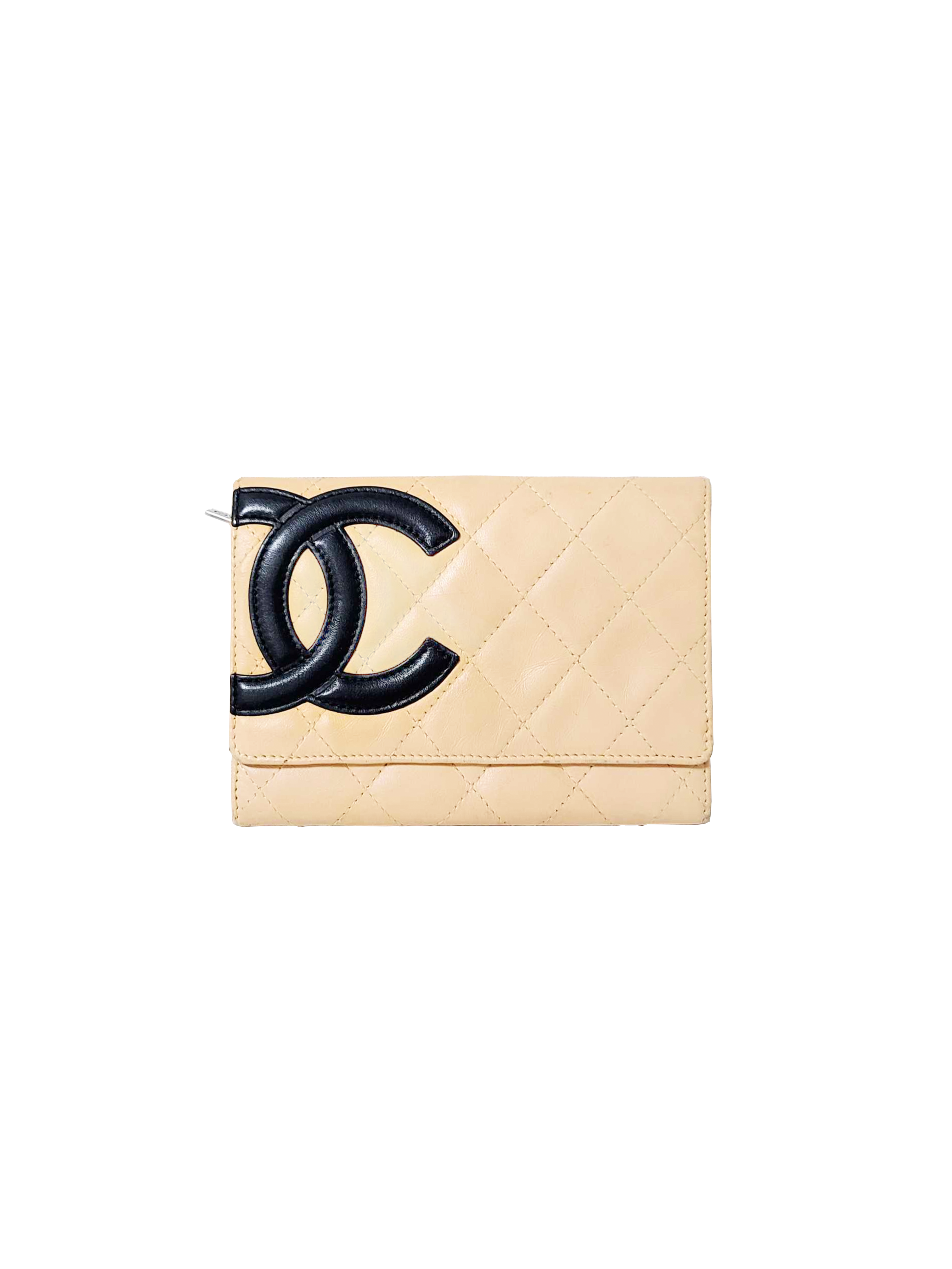 Chanel 2000s Beige Cambon Leather Bi-Fold Wallet