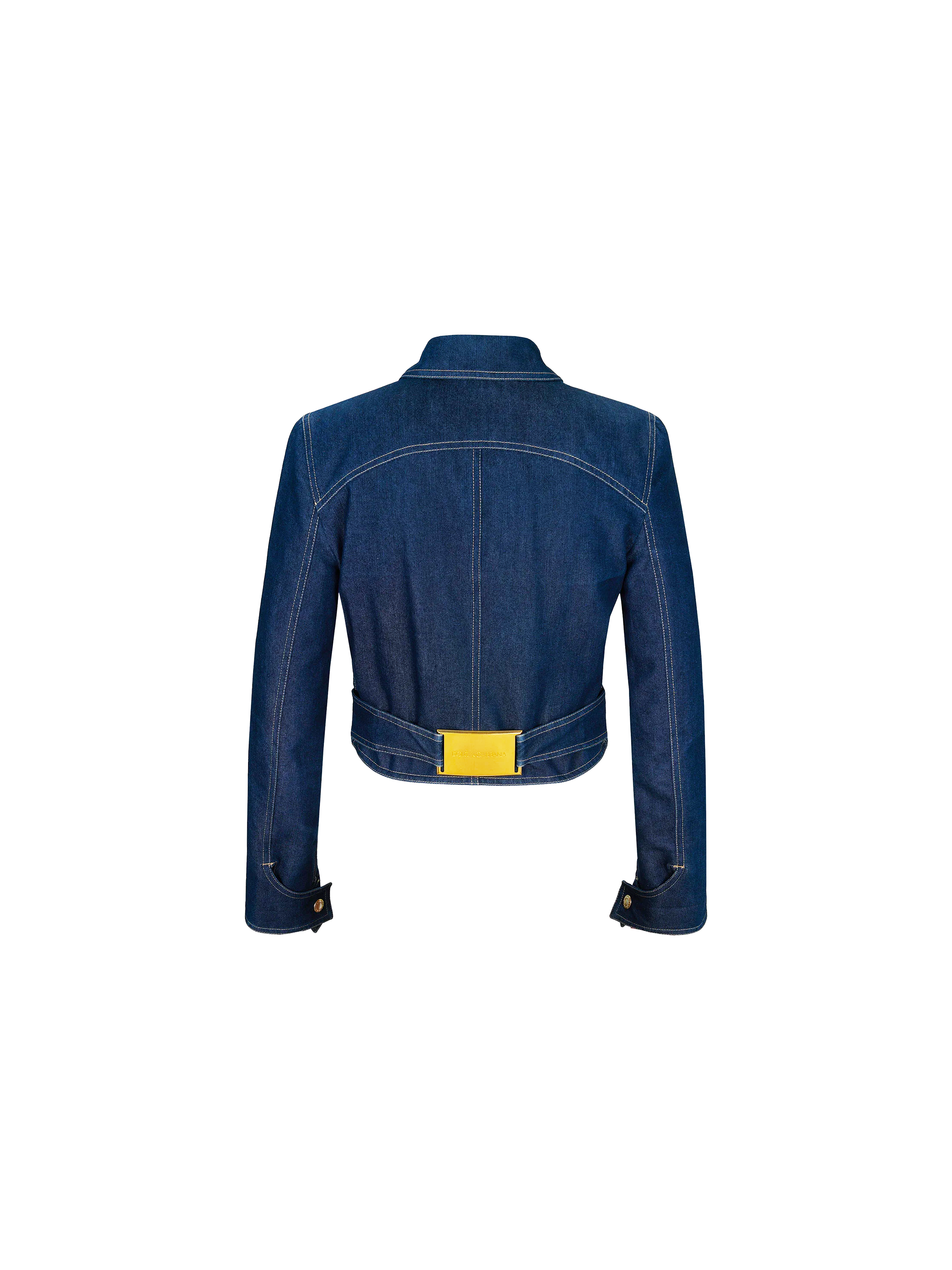 Dolce and Gabbana Spring 2001 Denim Jacket with a Golden Buckle