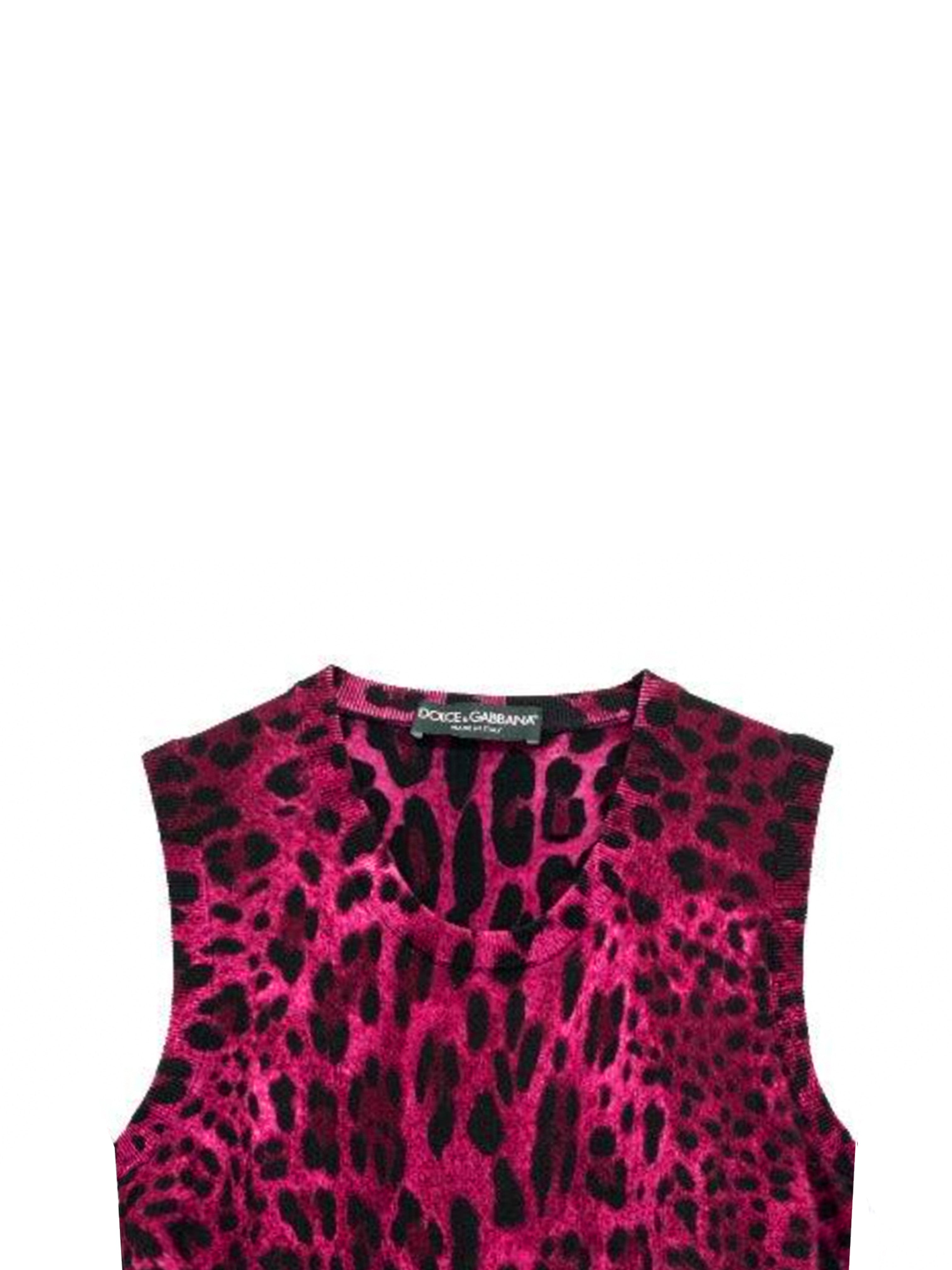 Dolce and Gabbana 2000s Pink Leopard Knit Sweater · INTO