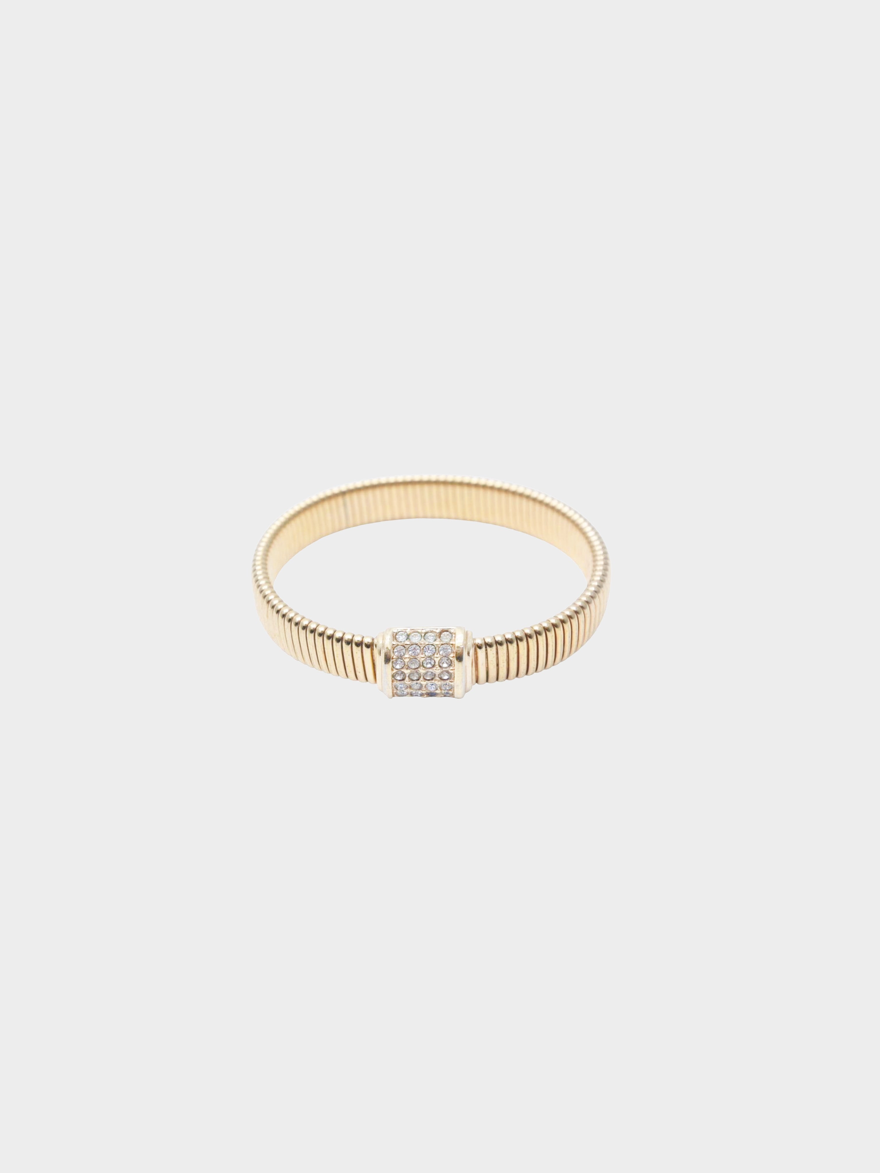 Christian Dior 1980s Gold Rhinestone Bracelet