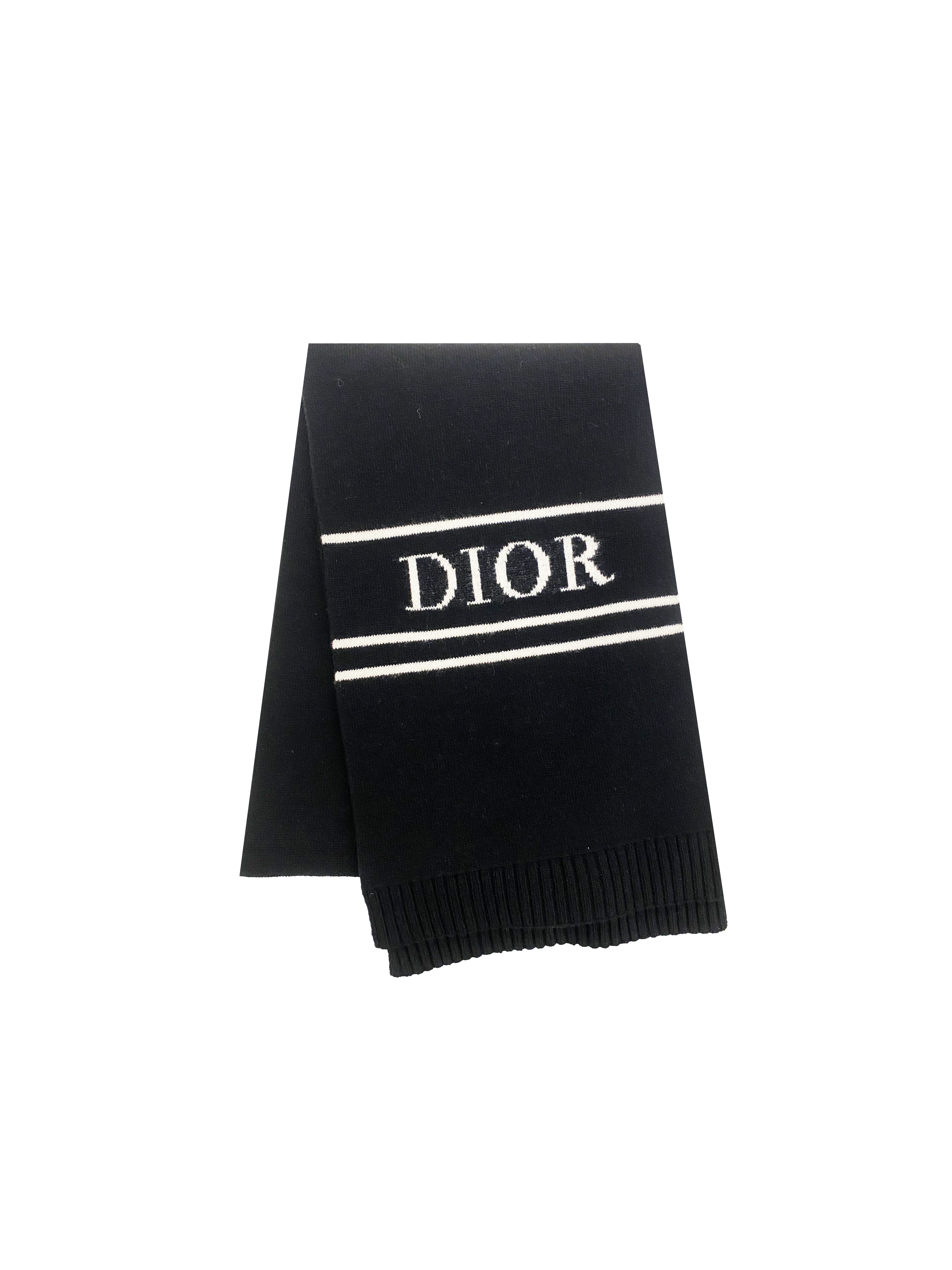 Christian Dior 2010s J'adore Knit Heart Logo Scarf