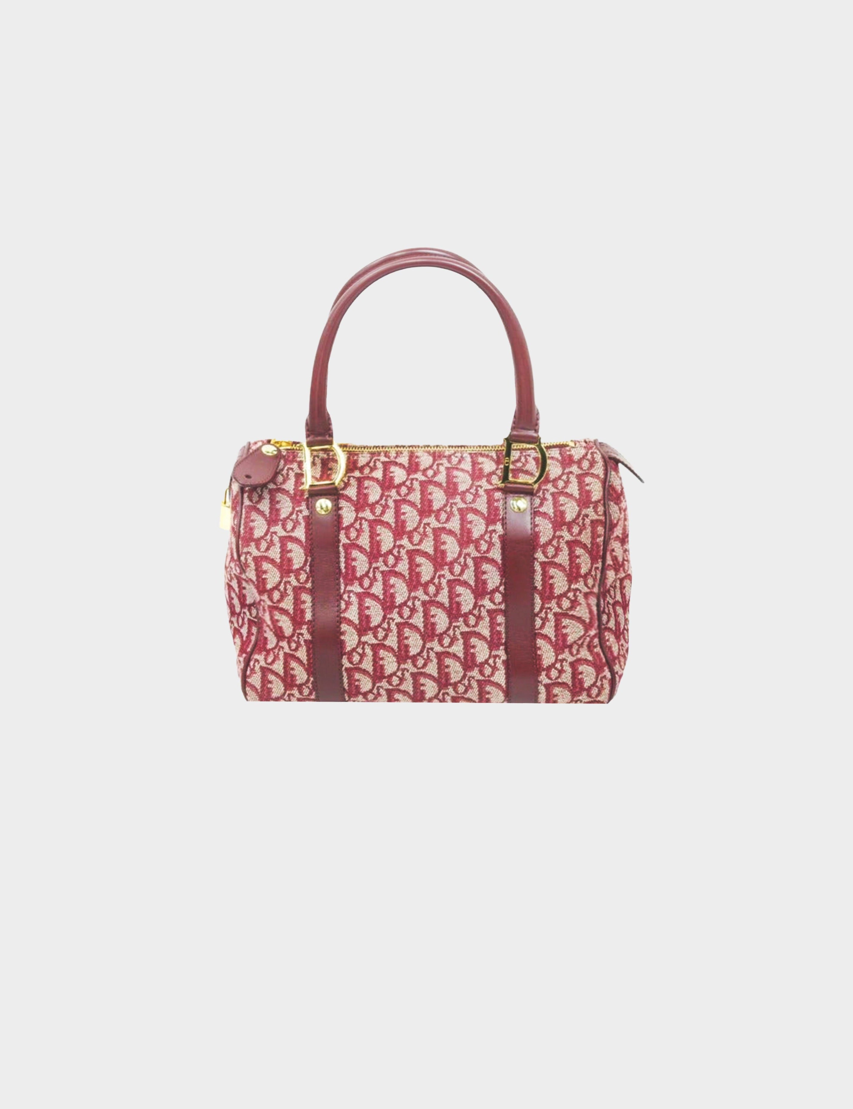 Gucci Monogram Mini Burgundy Boston Bag