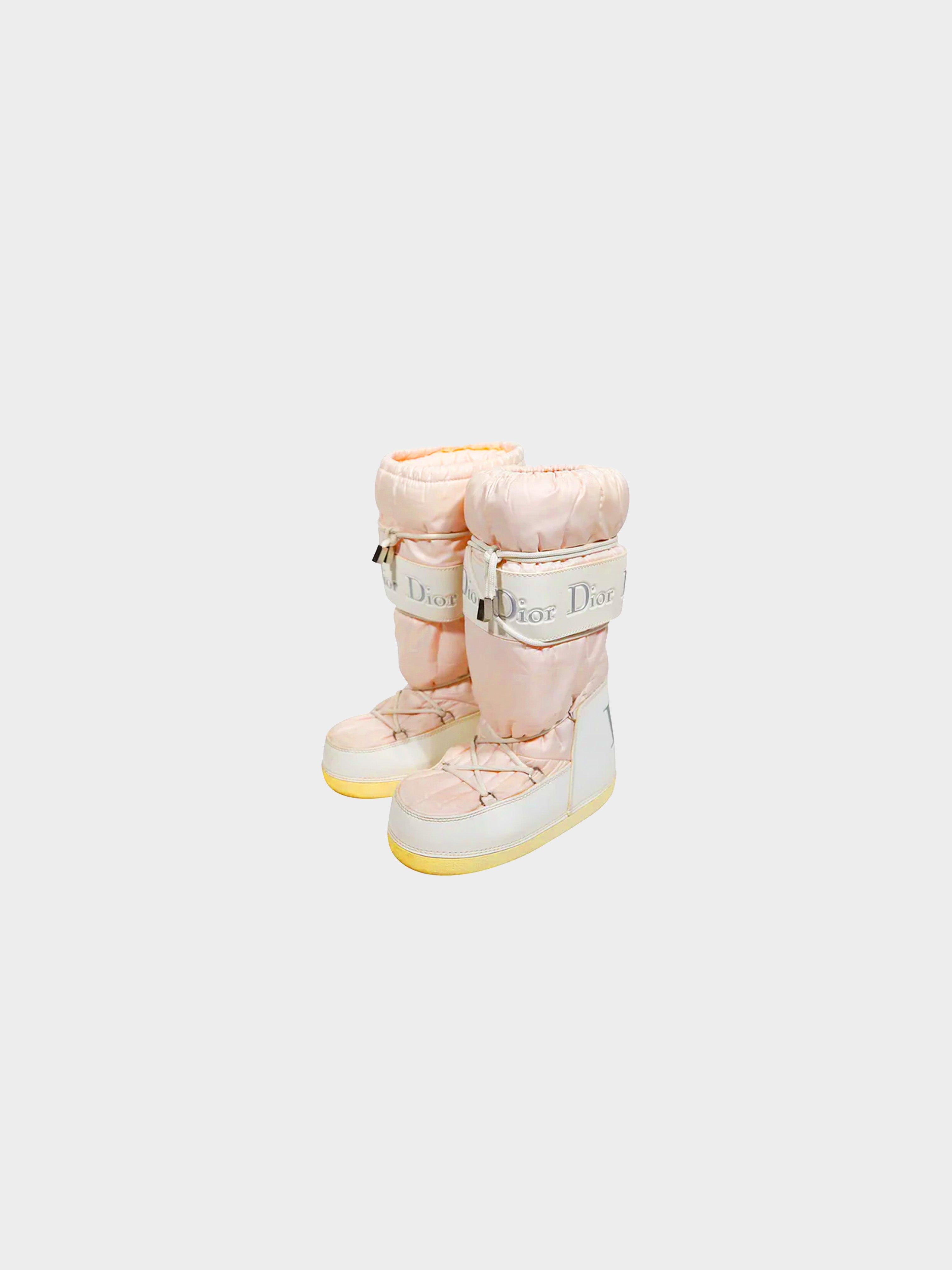 Christian Dior by John Galliano 2000s Baby Pink Moon Boots · INTO