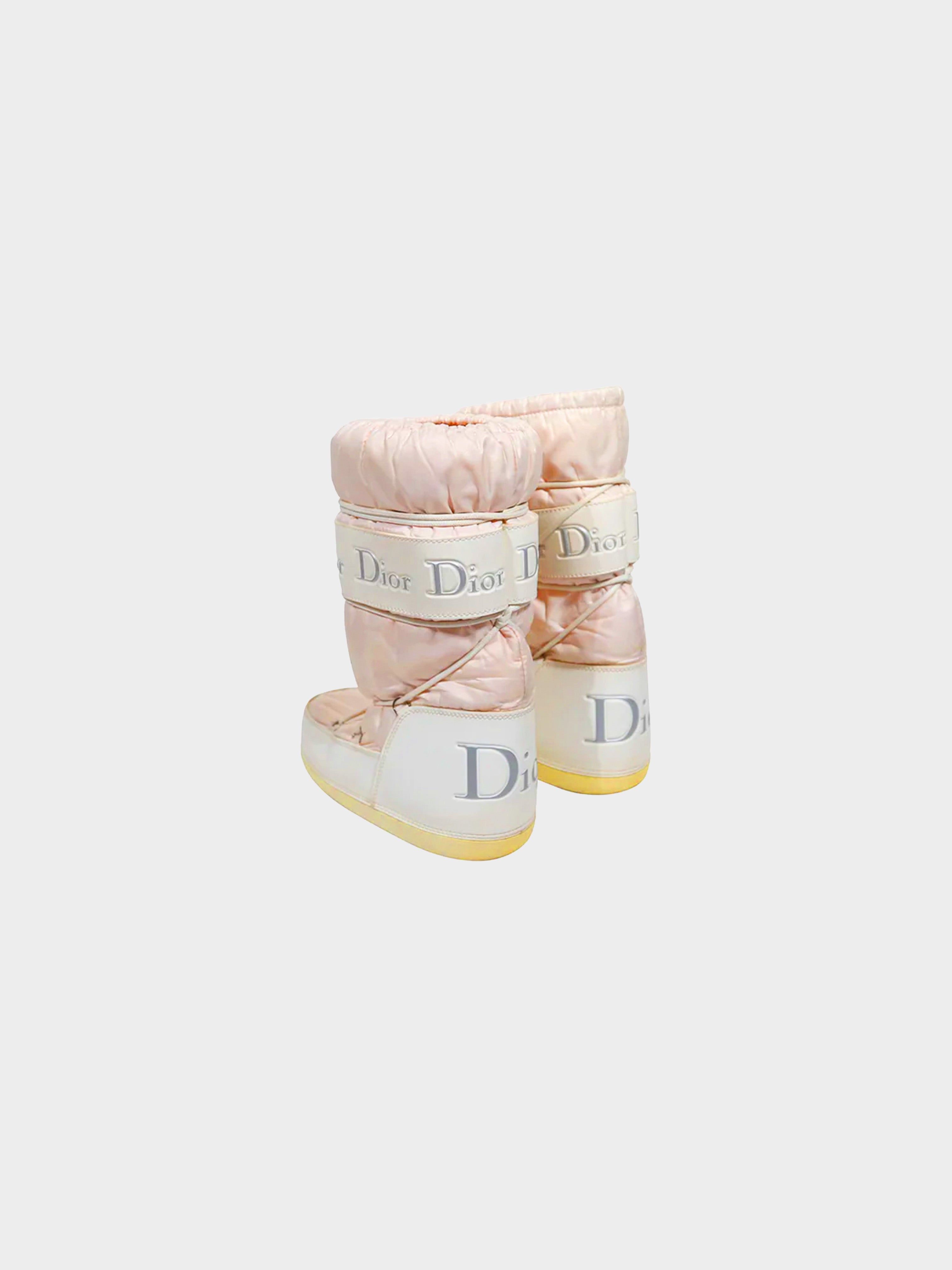 Christian Dior by John Galliano 2000s Baby Pink Moon Boots