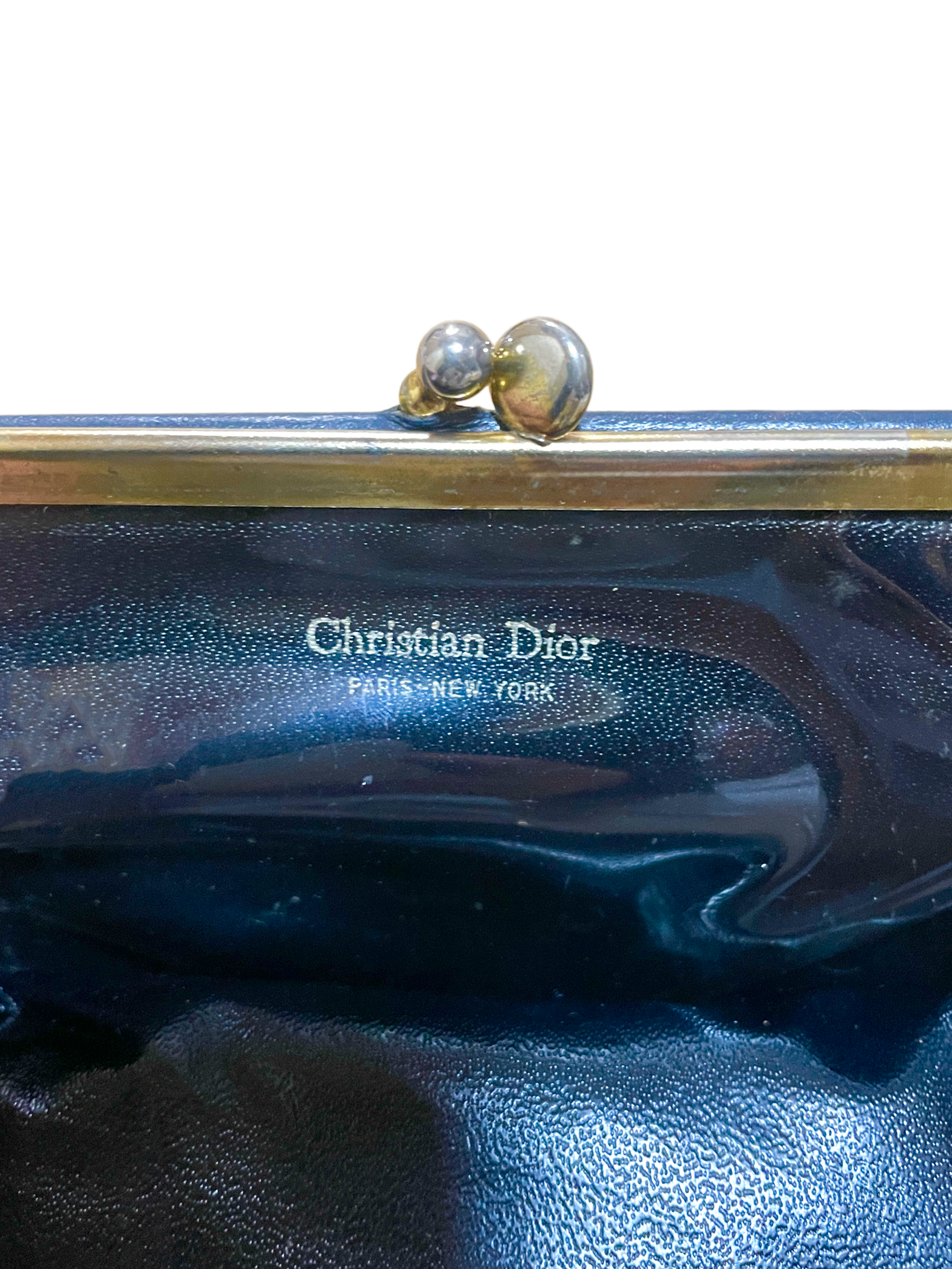 Vintage Christian Dior Leather Pen/Pencil Pouch With Gold Mechanical Pencil