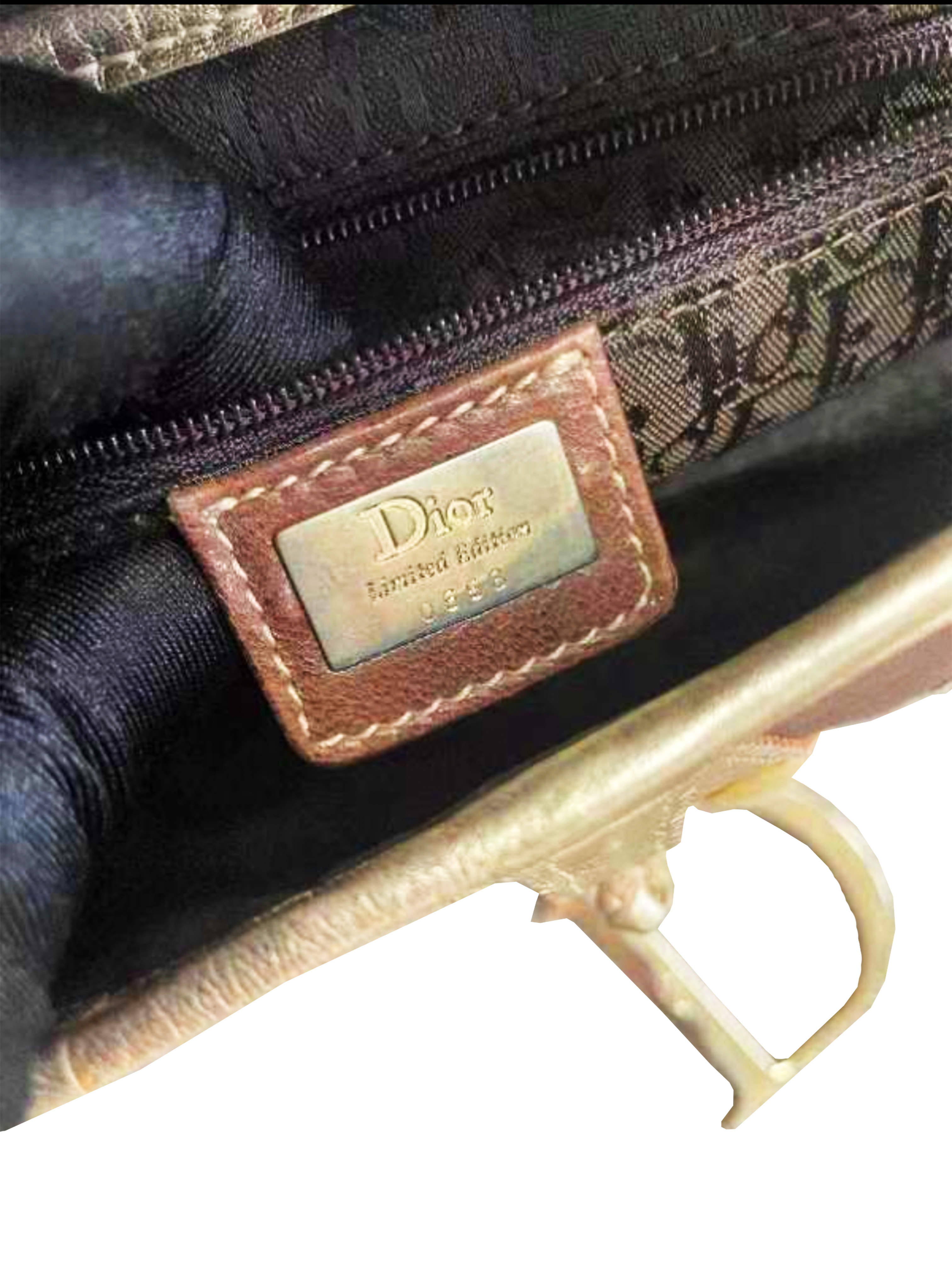 Christian Dior Vintage Saddle Shoulder Bag Jacquard and Leather with  Braided Detail Medium Brown 1562791