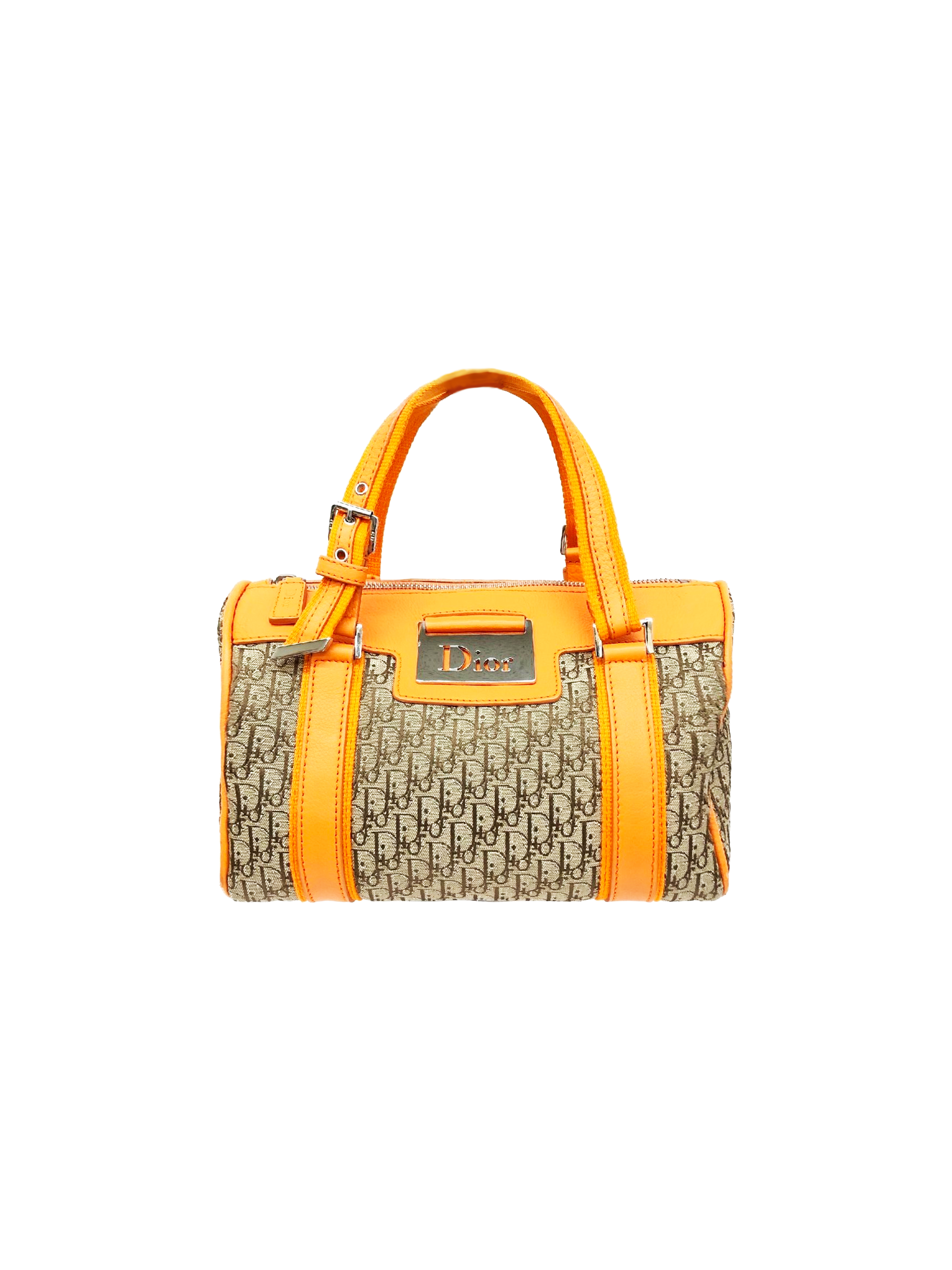 Christian Dior 2000s Orange Leather Trotter Bag