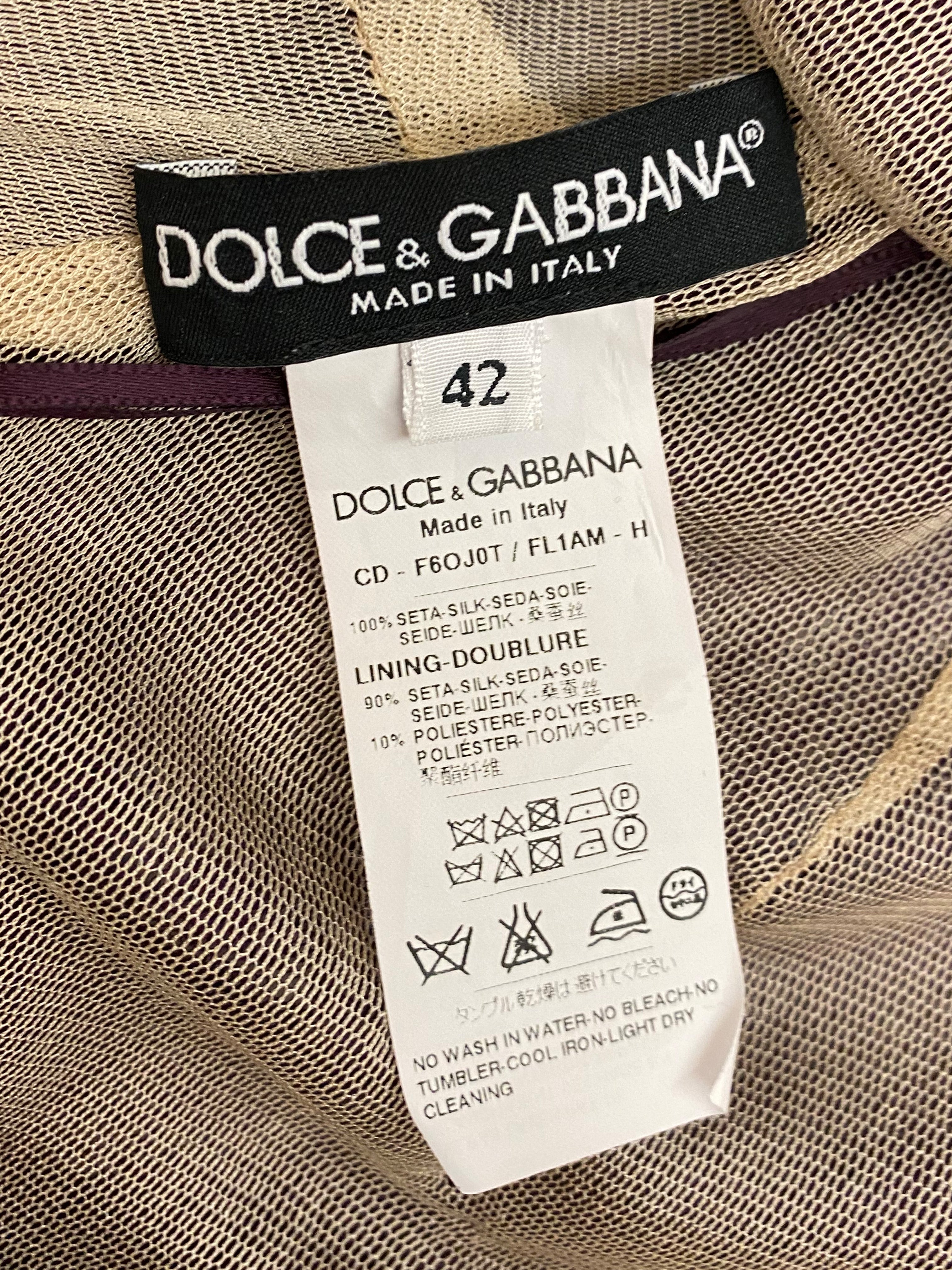 Dolce and Gabbana 2000s Purple Organza Ruched Dress
