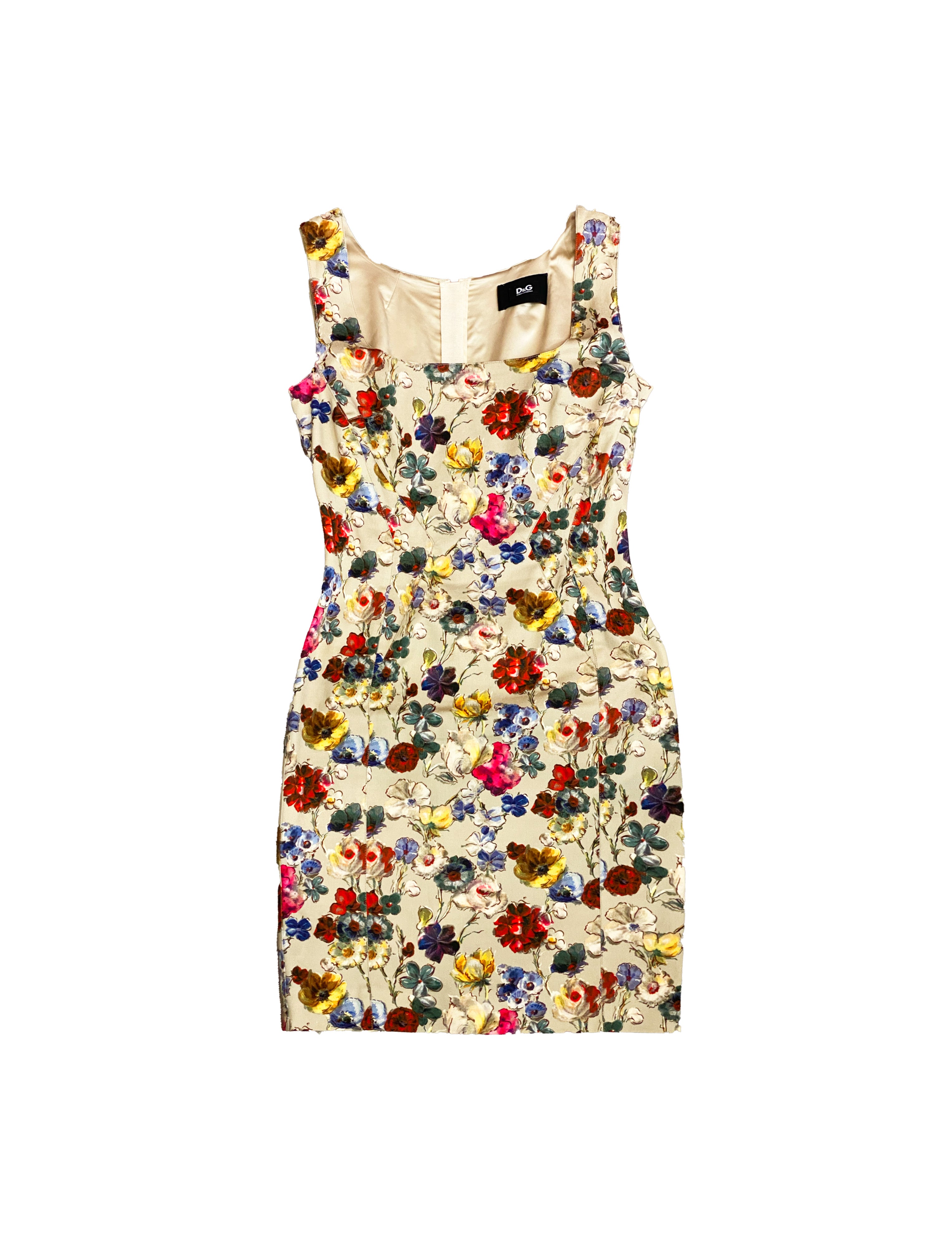 Dolce and Gabbana 1990s Cream Floral Dress