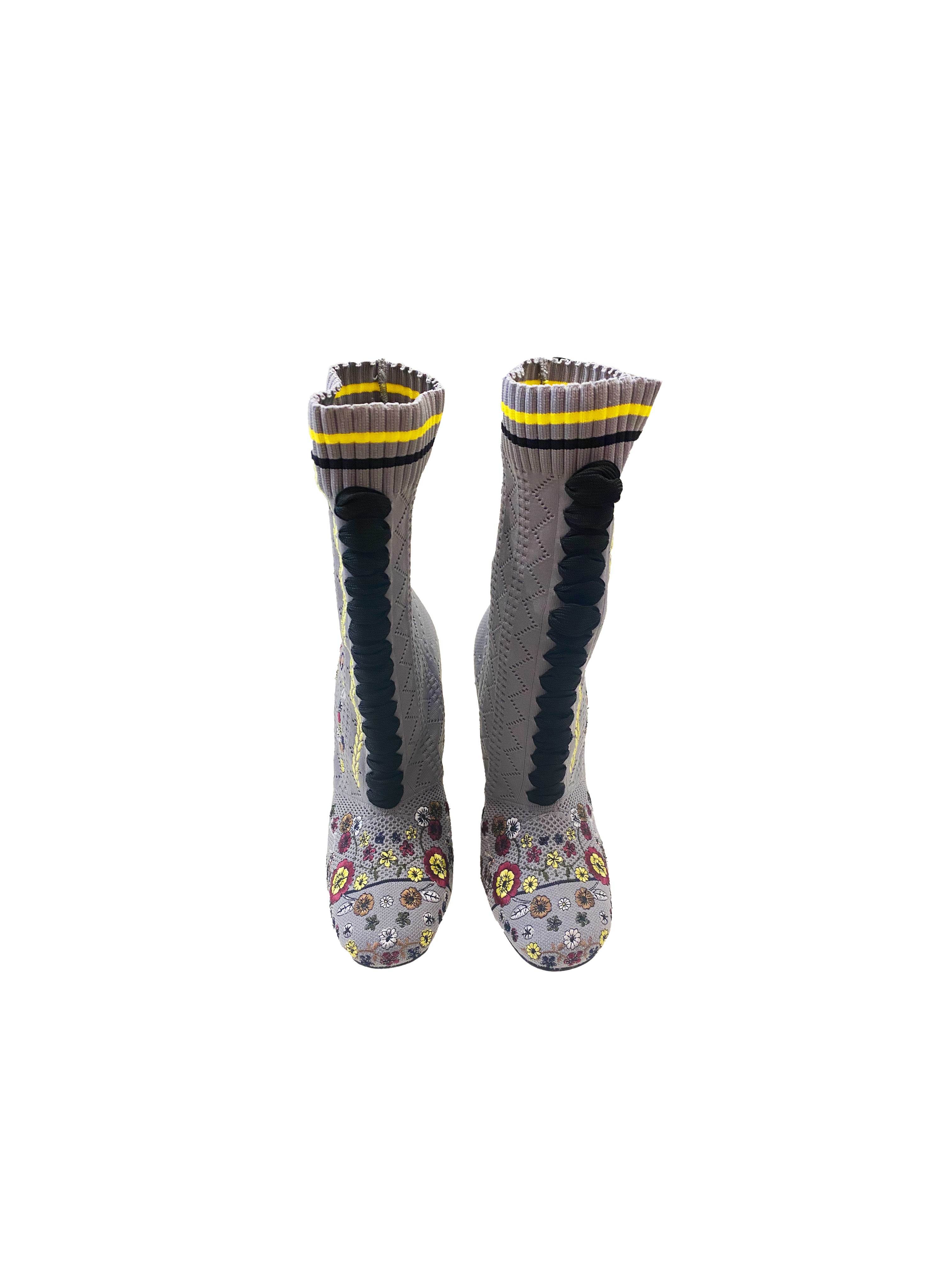 Fendi Fall 2016 Crochet Floral Sock Boots