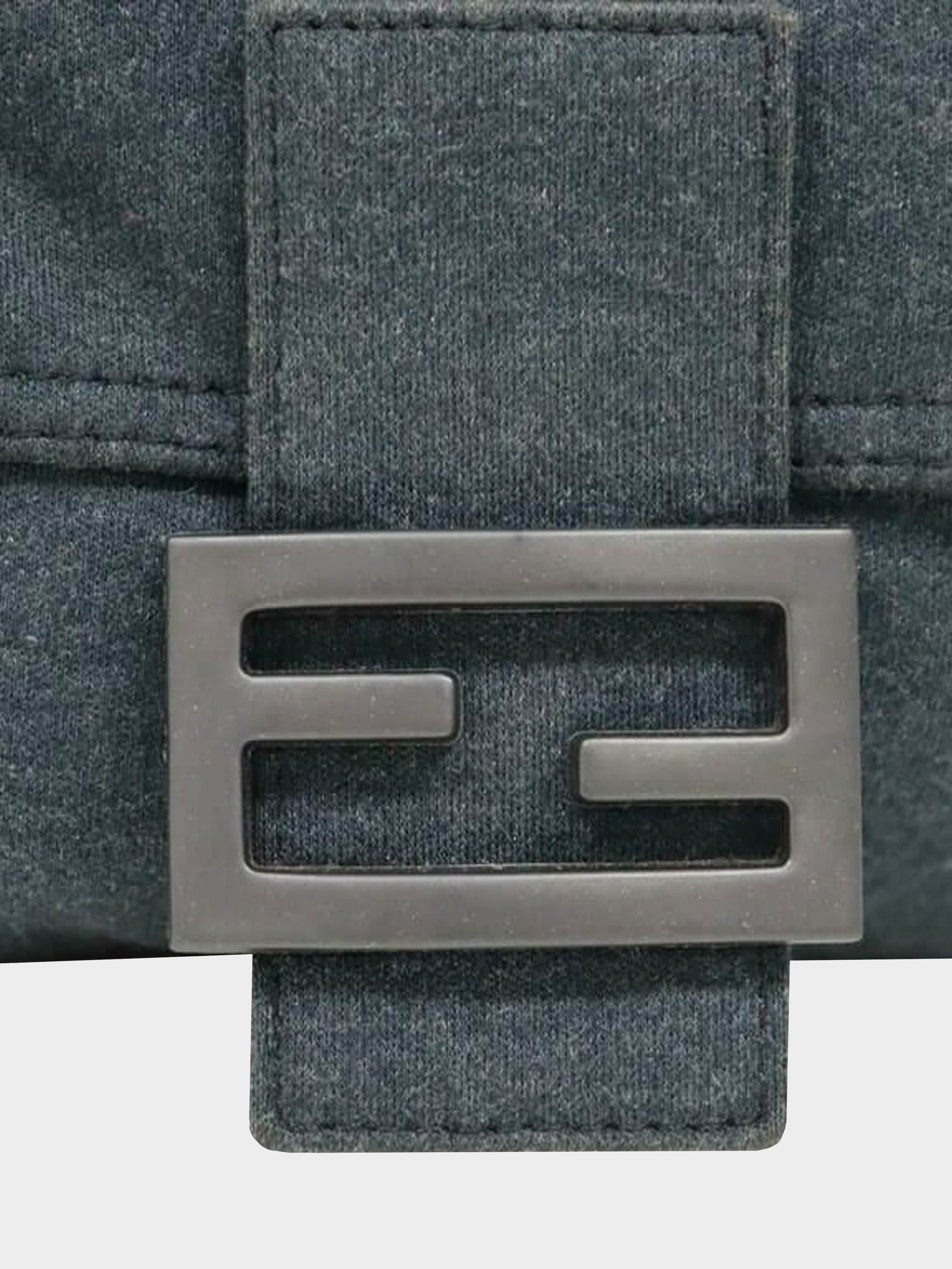 Fendi 2000s Dark Grey Wool Baguette Bag