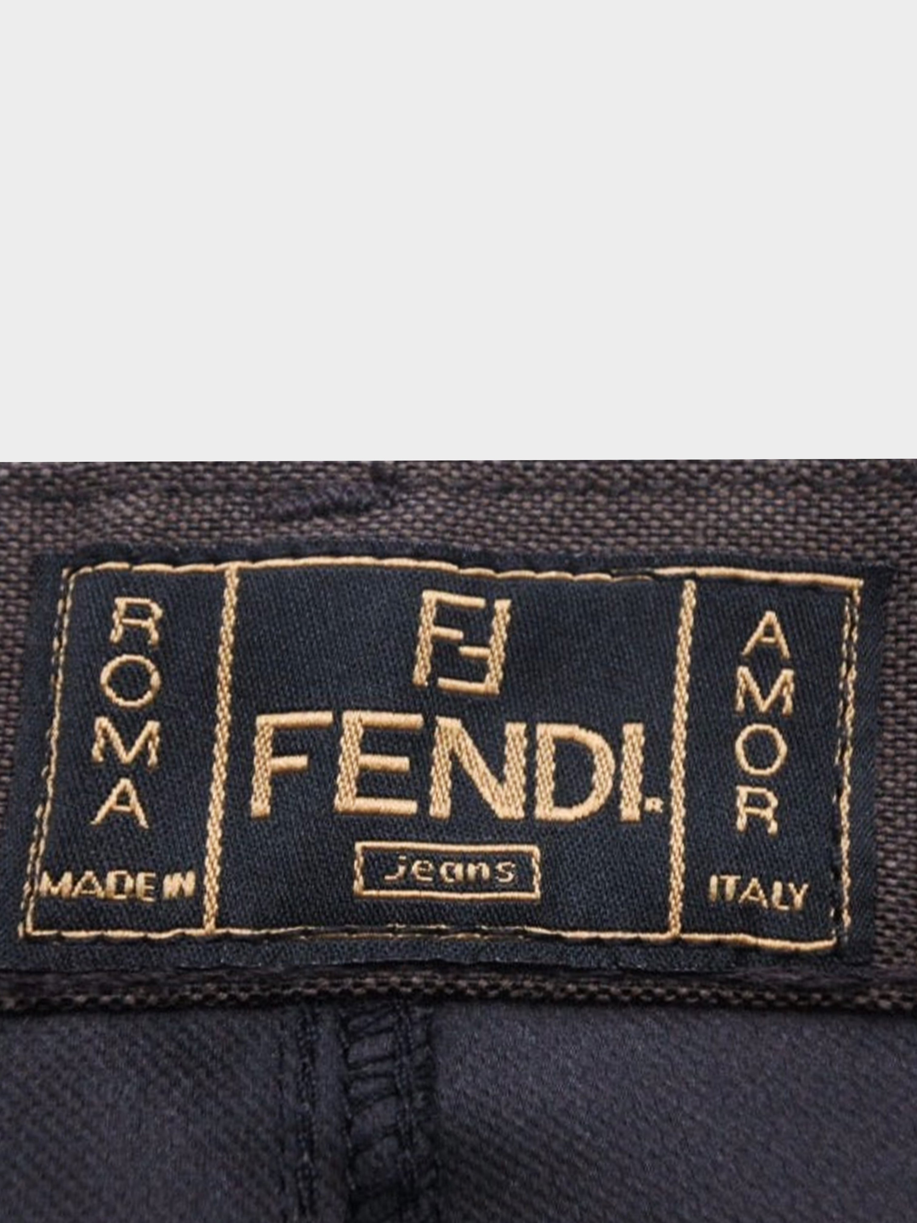 Fendi Jeans 1990s Brown Logo Shorts