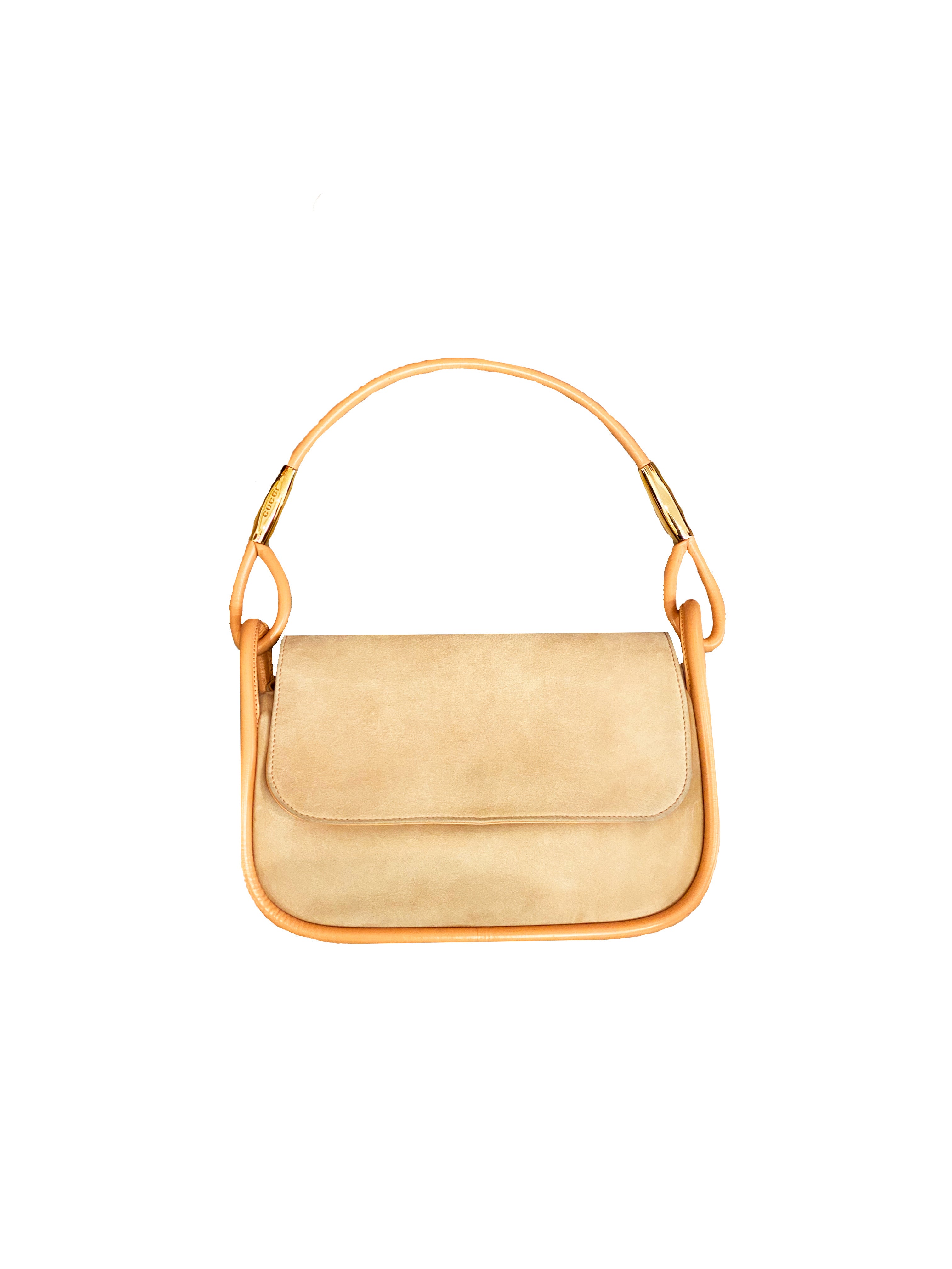 Gucci by Tom Ford 2000s Suede and Peach Loop Bag