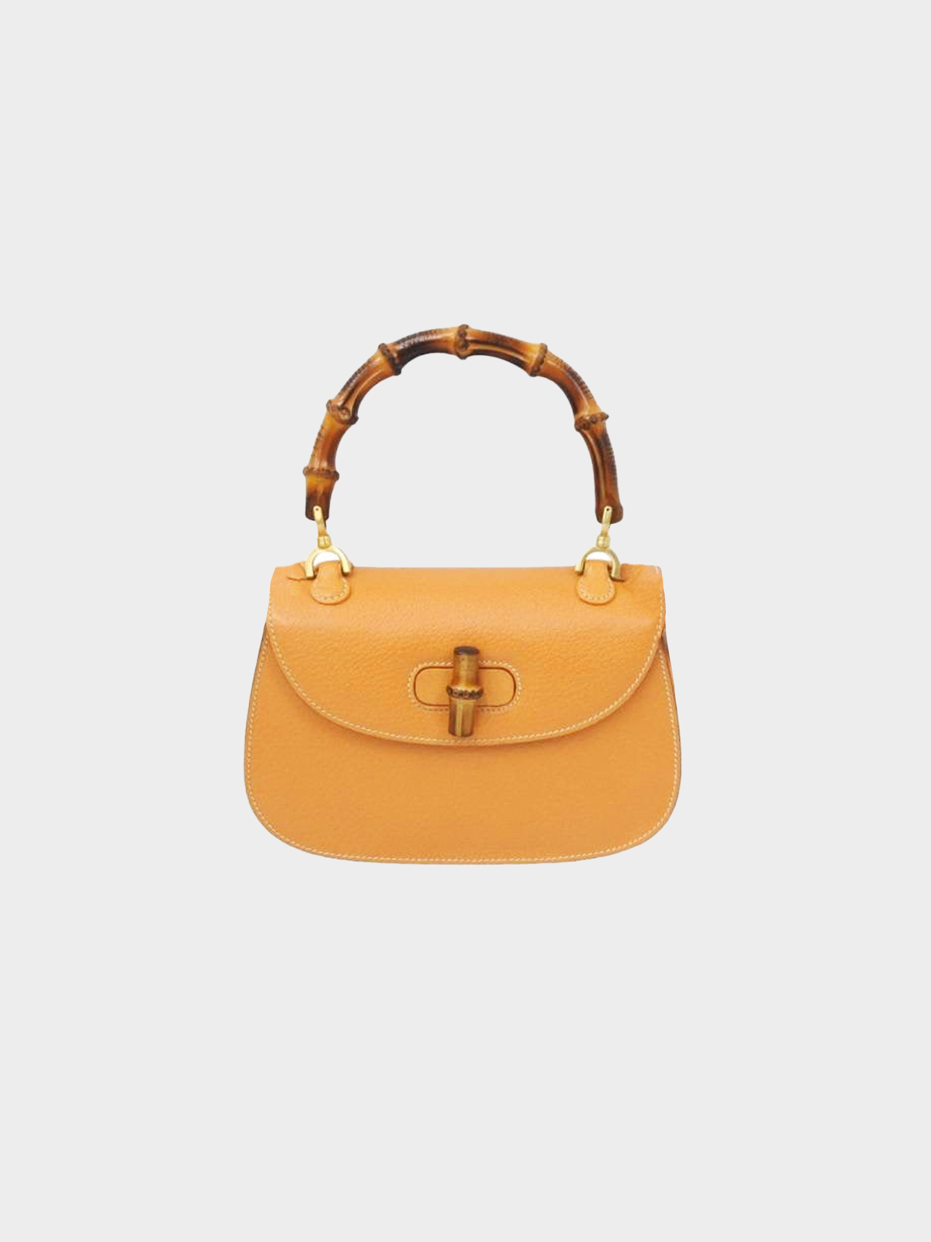 Gucci 1990s Tan 1947 Bamboo Handle Bag