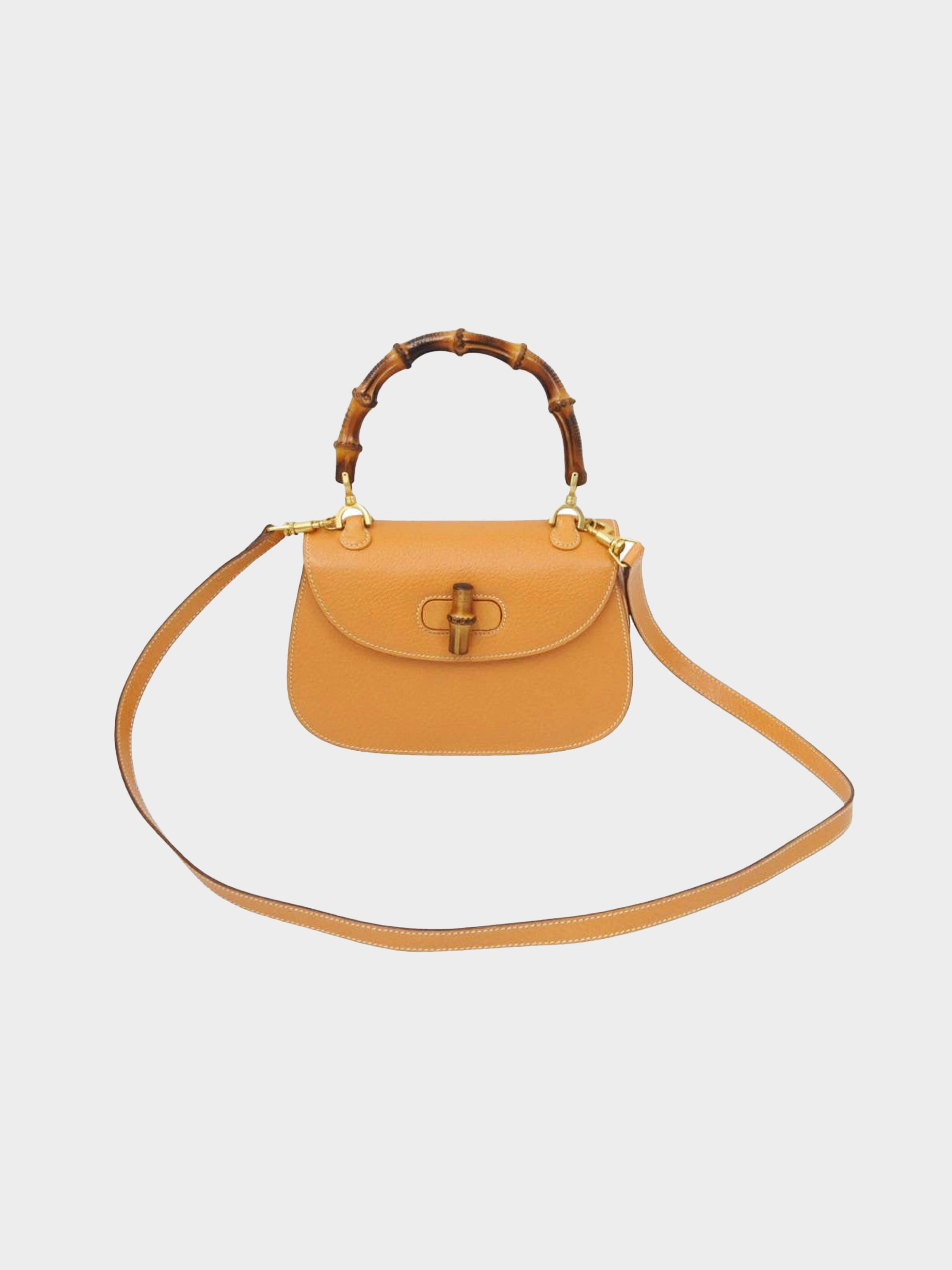 Gucci 1990s Tan 1947 Bamboo Handle Bag