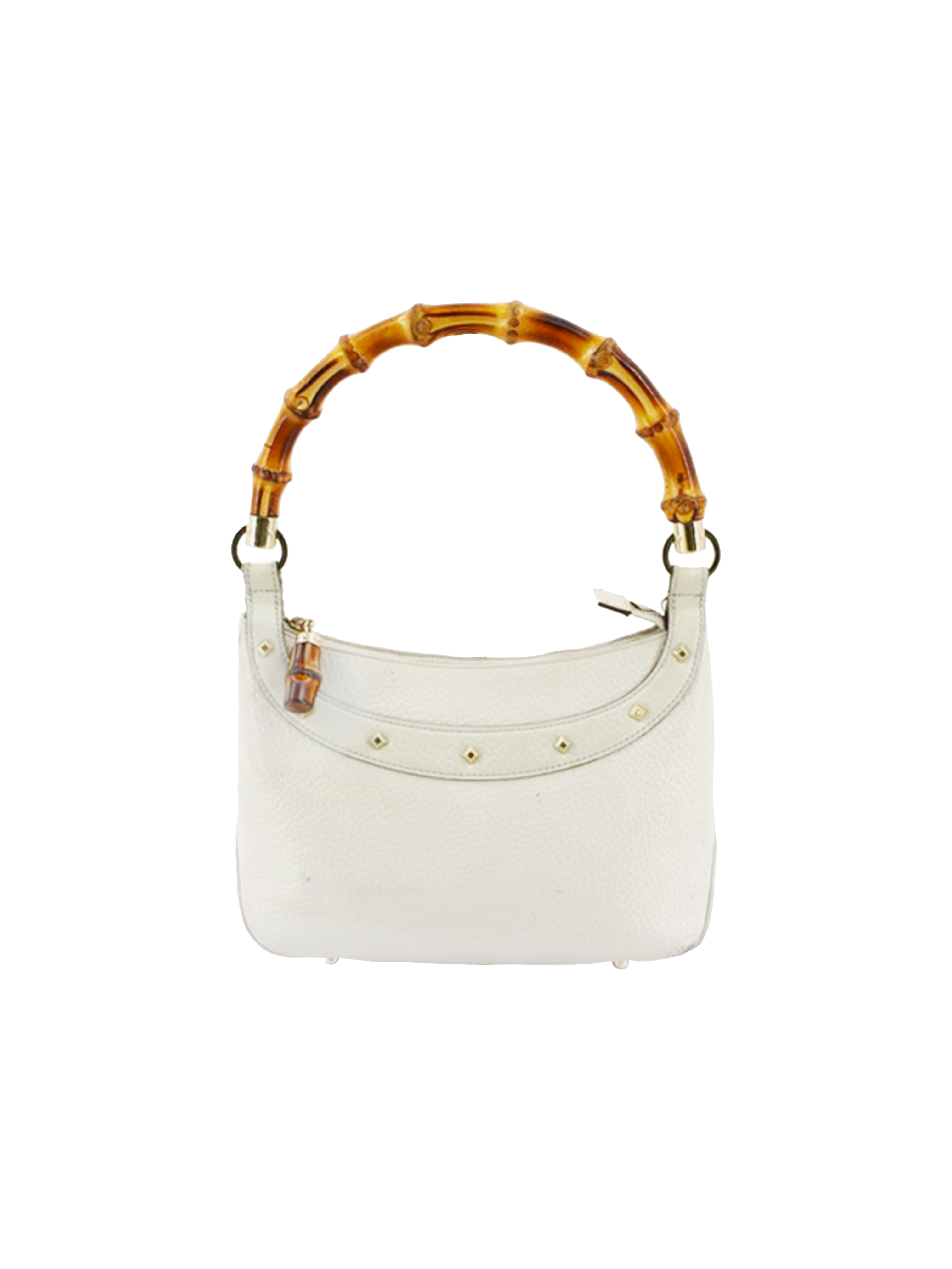 Gucci Bamboo 2000s White Round Handle Bag