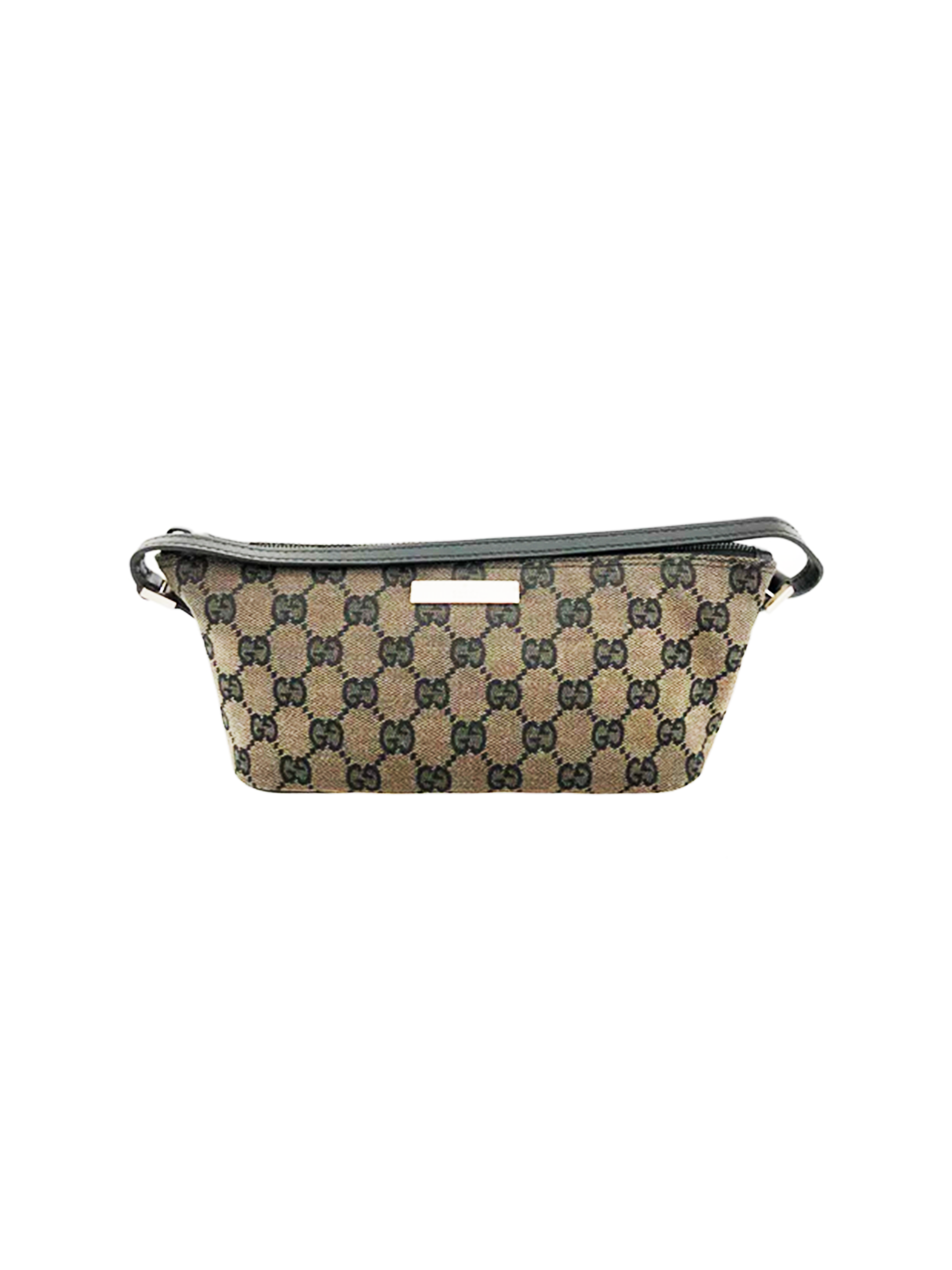 Gucci 2000s Grey Monogram Gold Hardware Shoulder Bag · INTO
