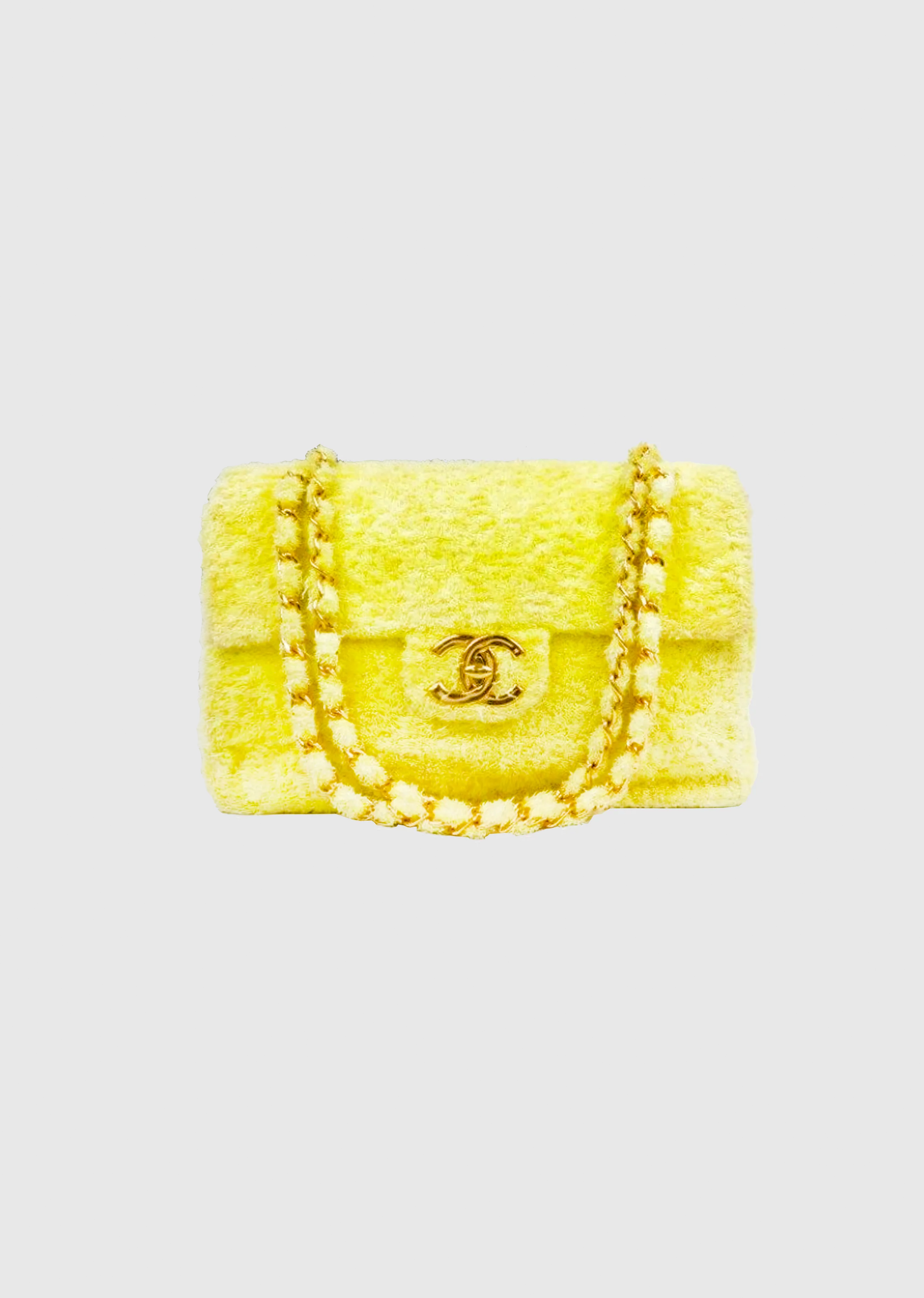 Chanel 1999 Yellow Terry Decamatlassé Shoulder Bag · INTO