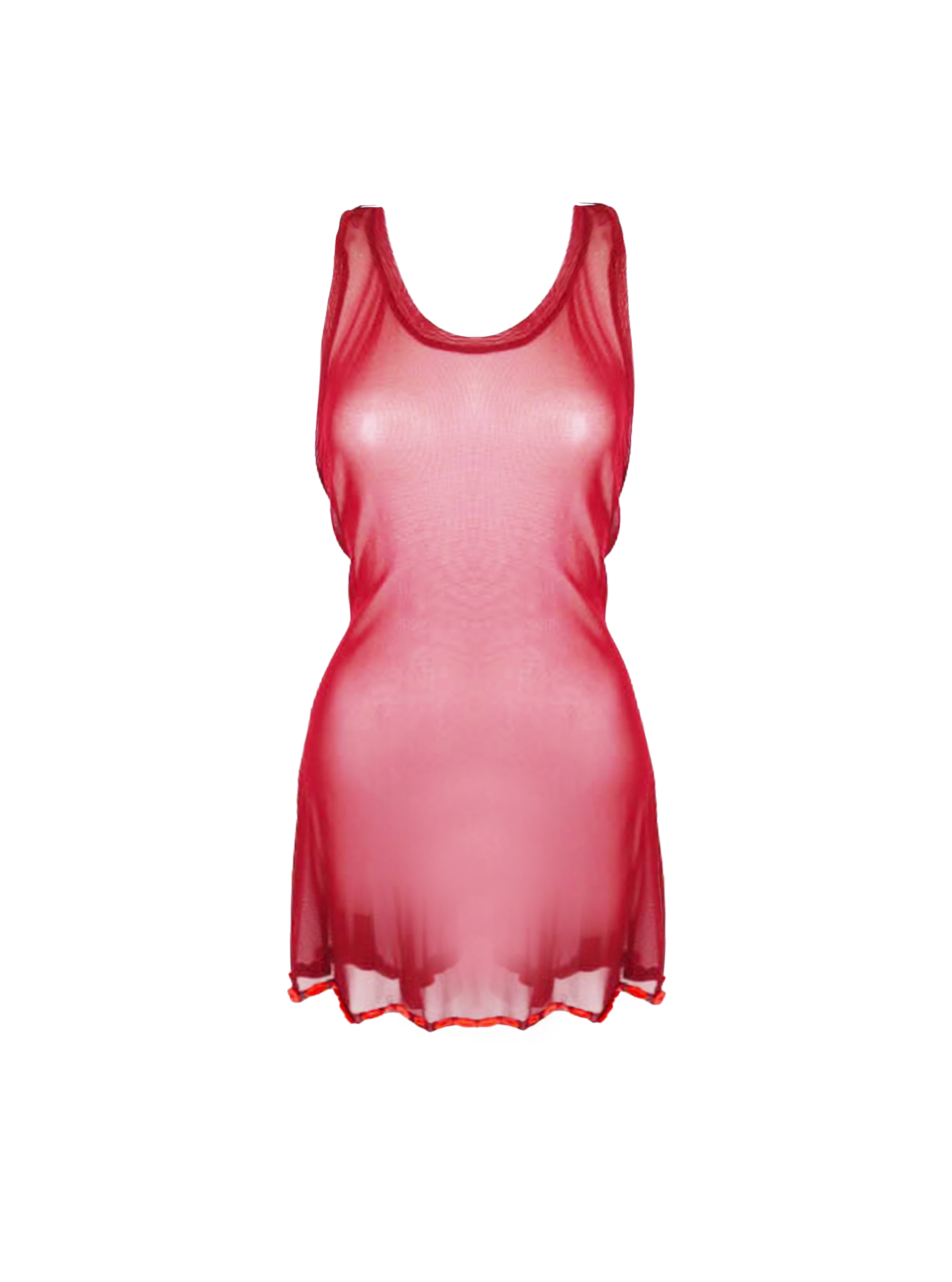 Jean Paul Gaultier 1990s Red Mesh Backless Dress