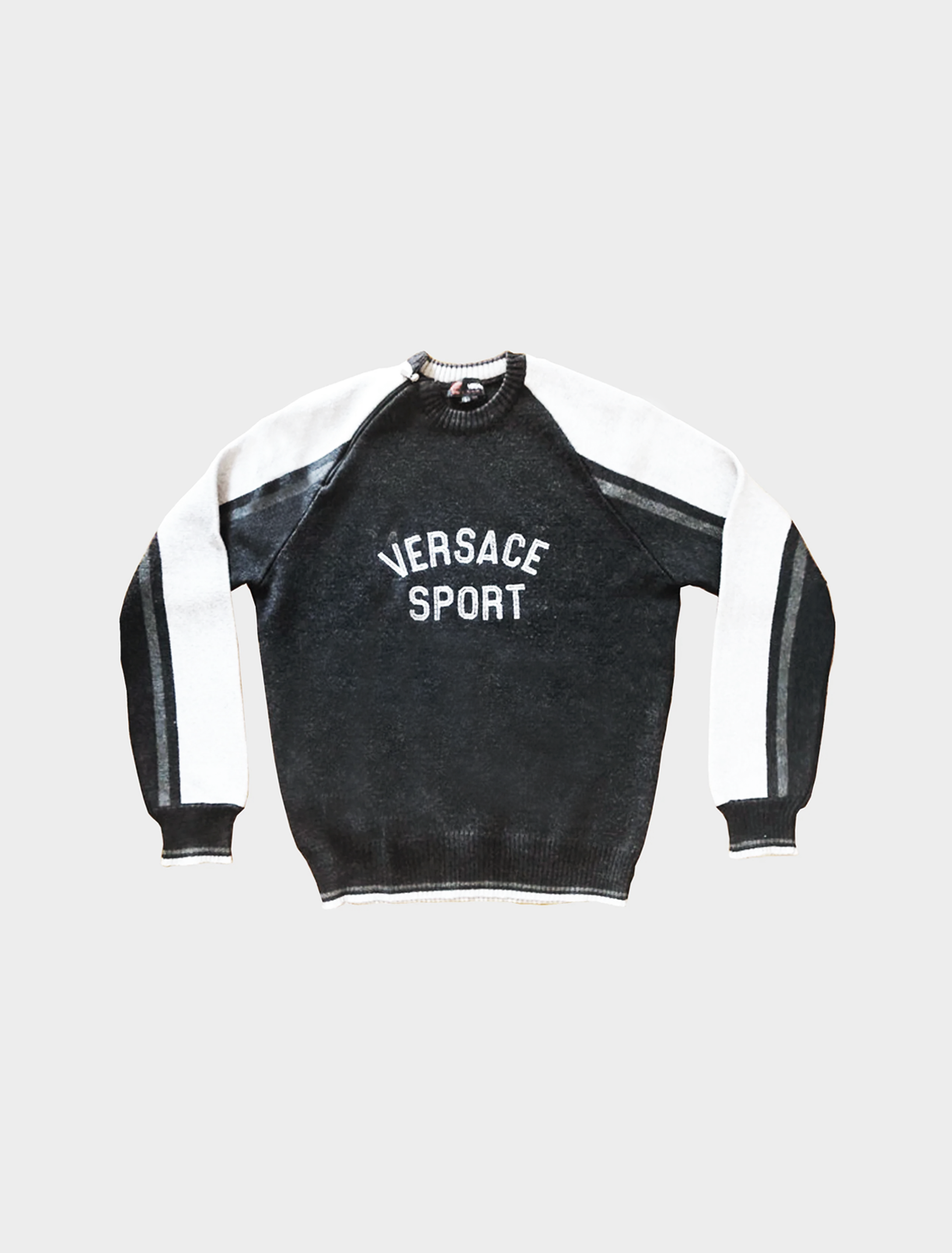 Versace Sport 1990s Asymmetrical Zip Varsity Sweater