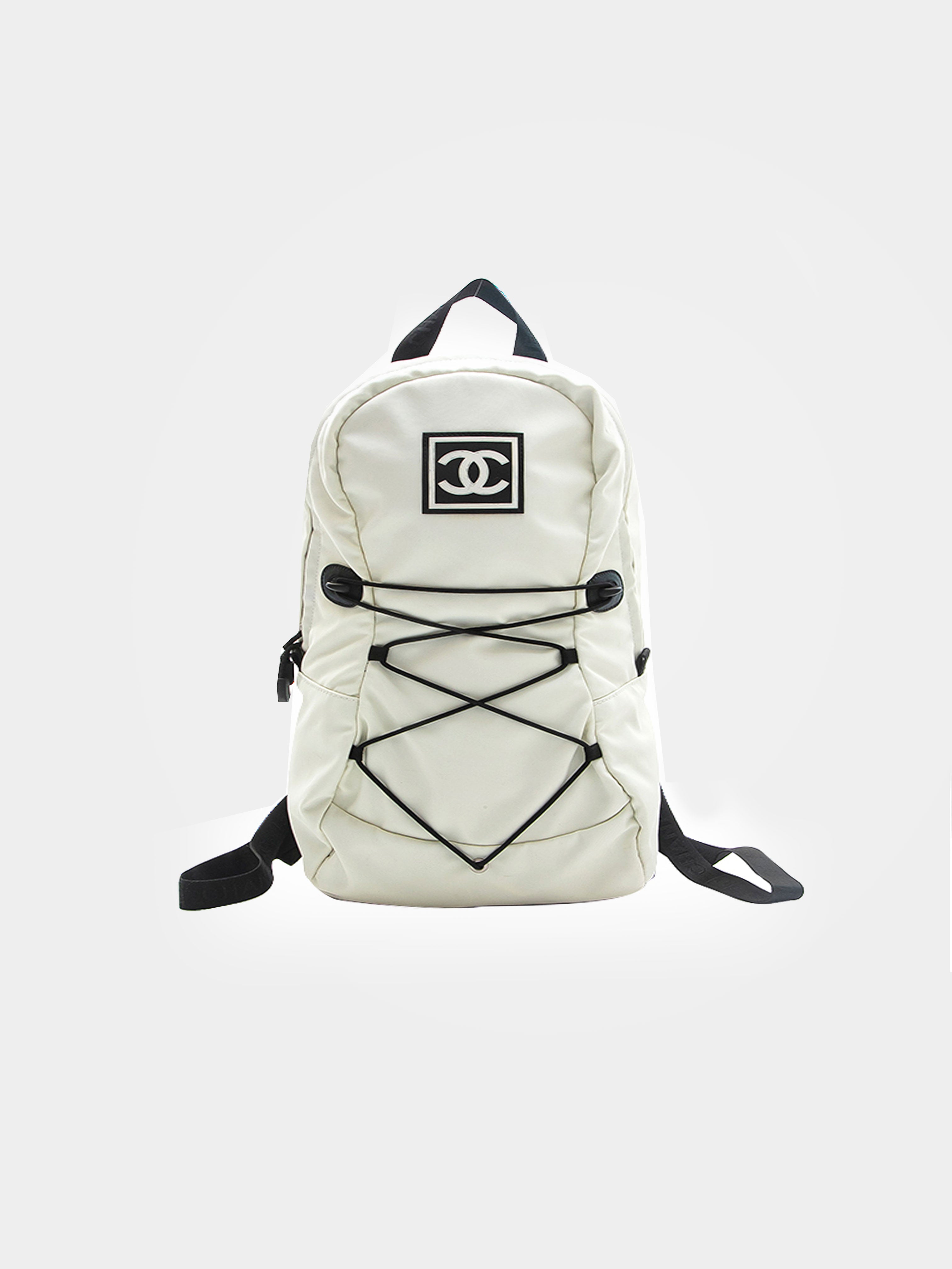 Chanel 2000s Sports White Nylon Backpack · INTO