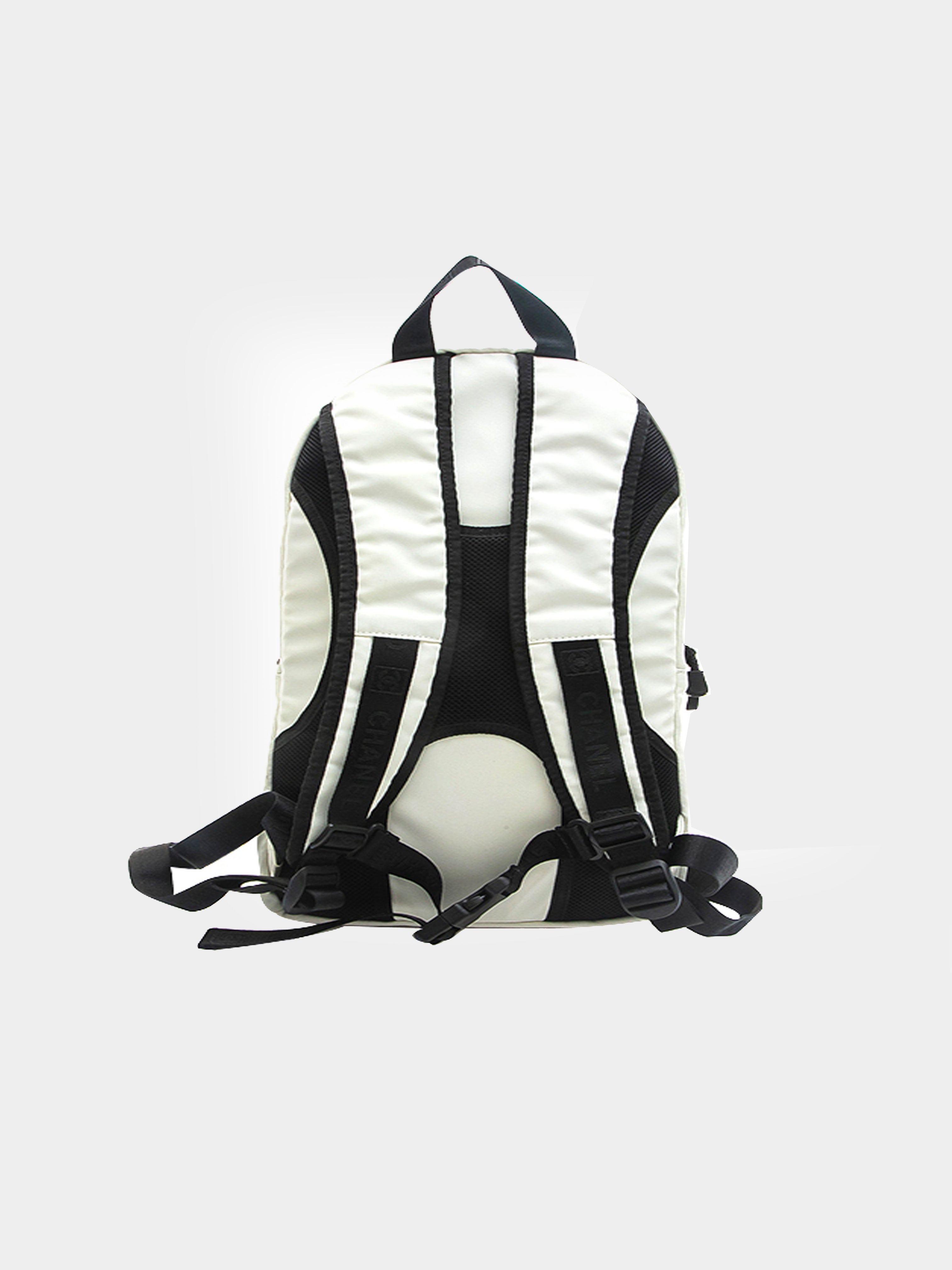 Chanel 2000s Sports White Nylon Backpack · INTO