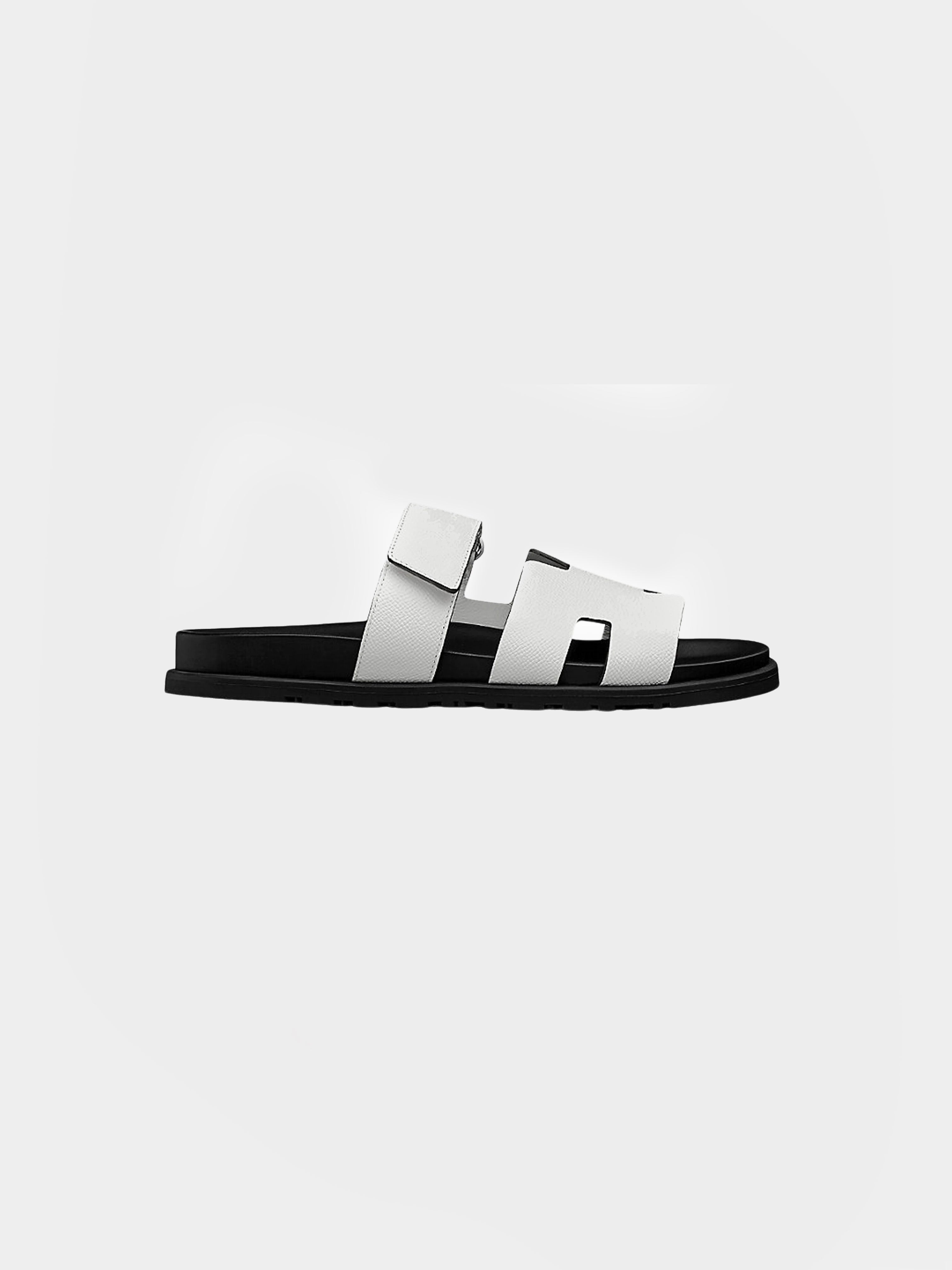 Hermes Cipre Sandals Leather White