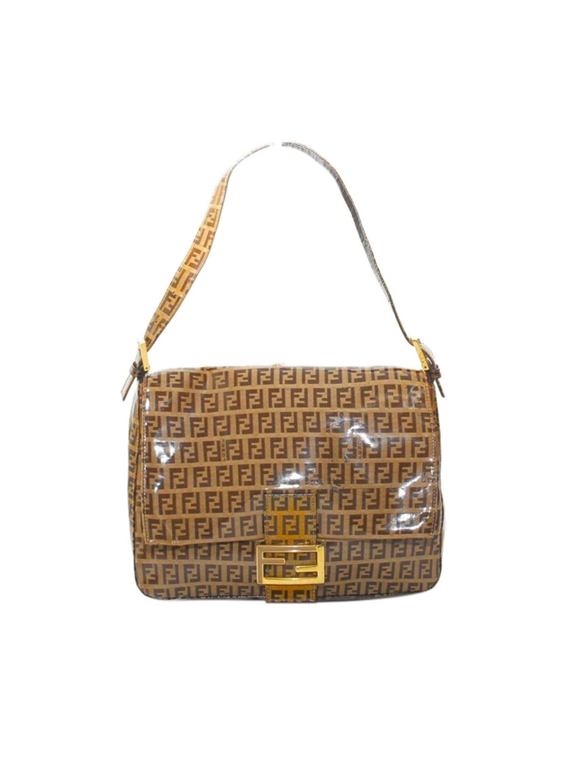 Fendi Brown Monogram FF Zucchino Pochette Shoulder Bag