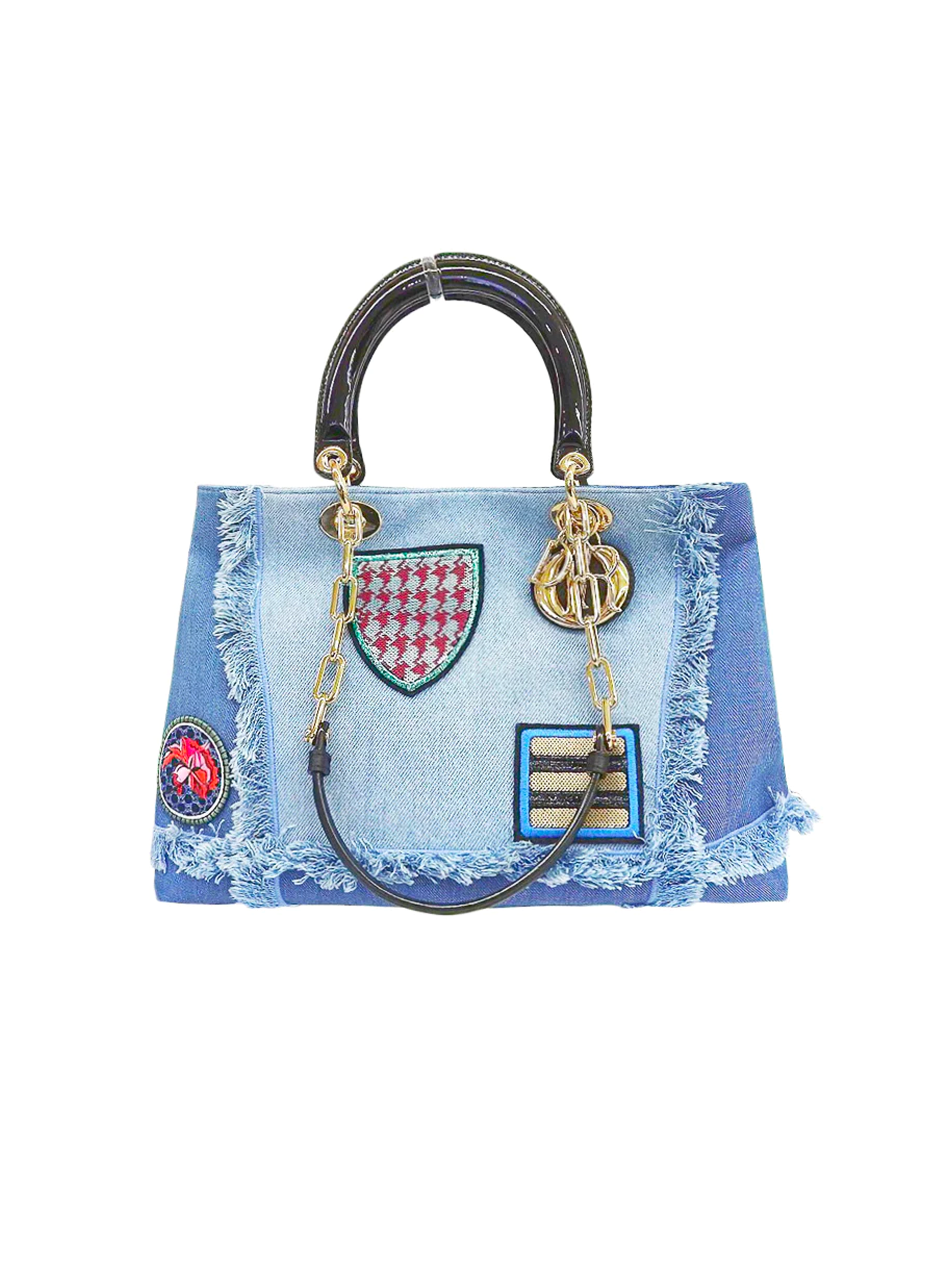 Small Lady DJoy Bag Blue Macrocannage Denim  DIOR